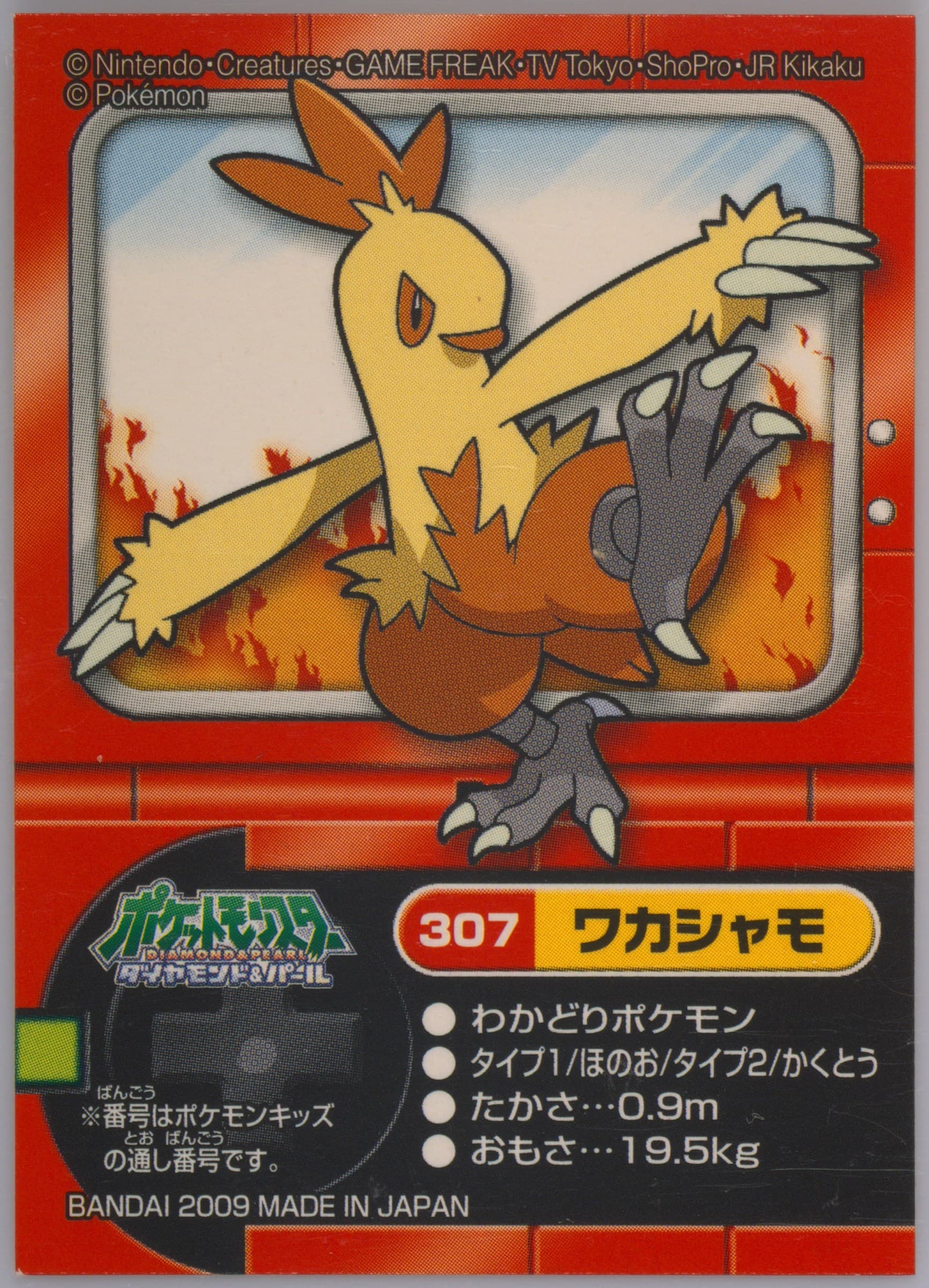 Combusken (307) 2009 Pokemon Kids Diamond and Pearl National Pokedex 3