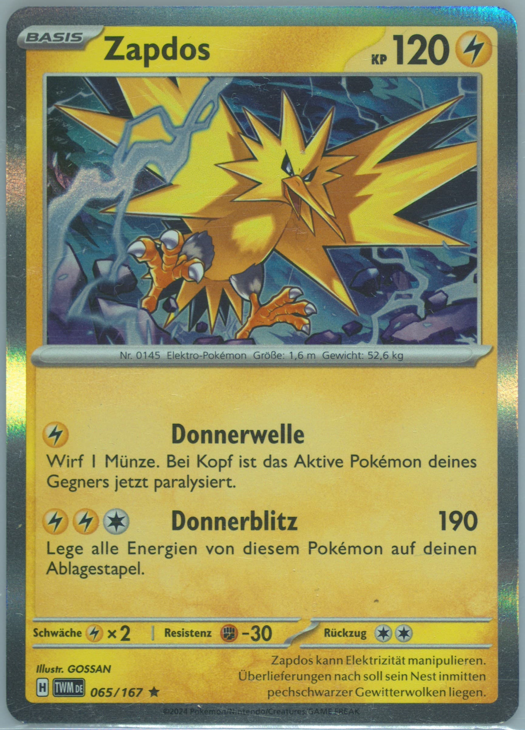 Zapdos (065) 2024 Pokemon German Twm de-Twilight Masquerade