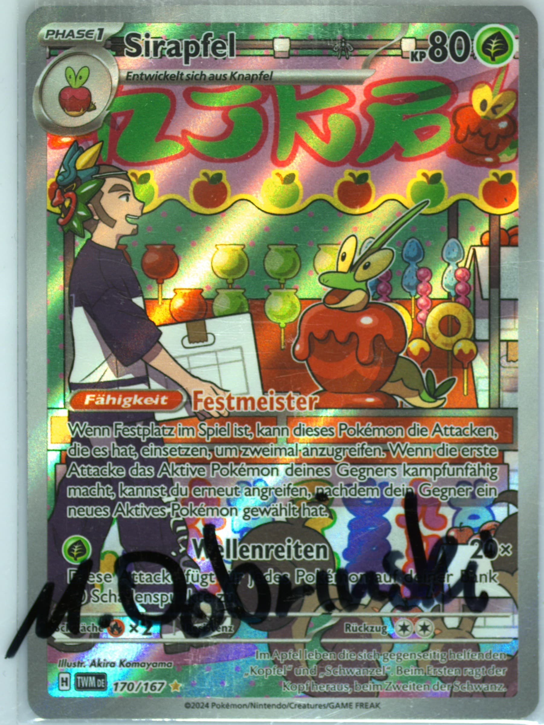 Dipplin Illustration Rare (170) 2024 Pokemon German Twm de-Twilight Masquerade