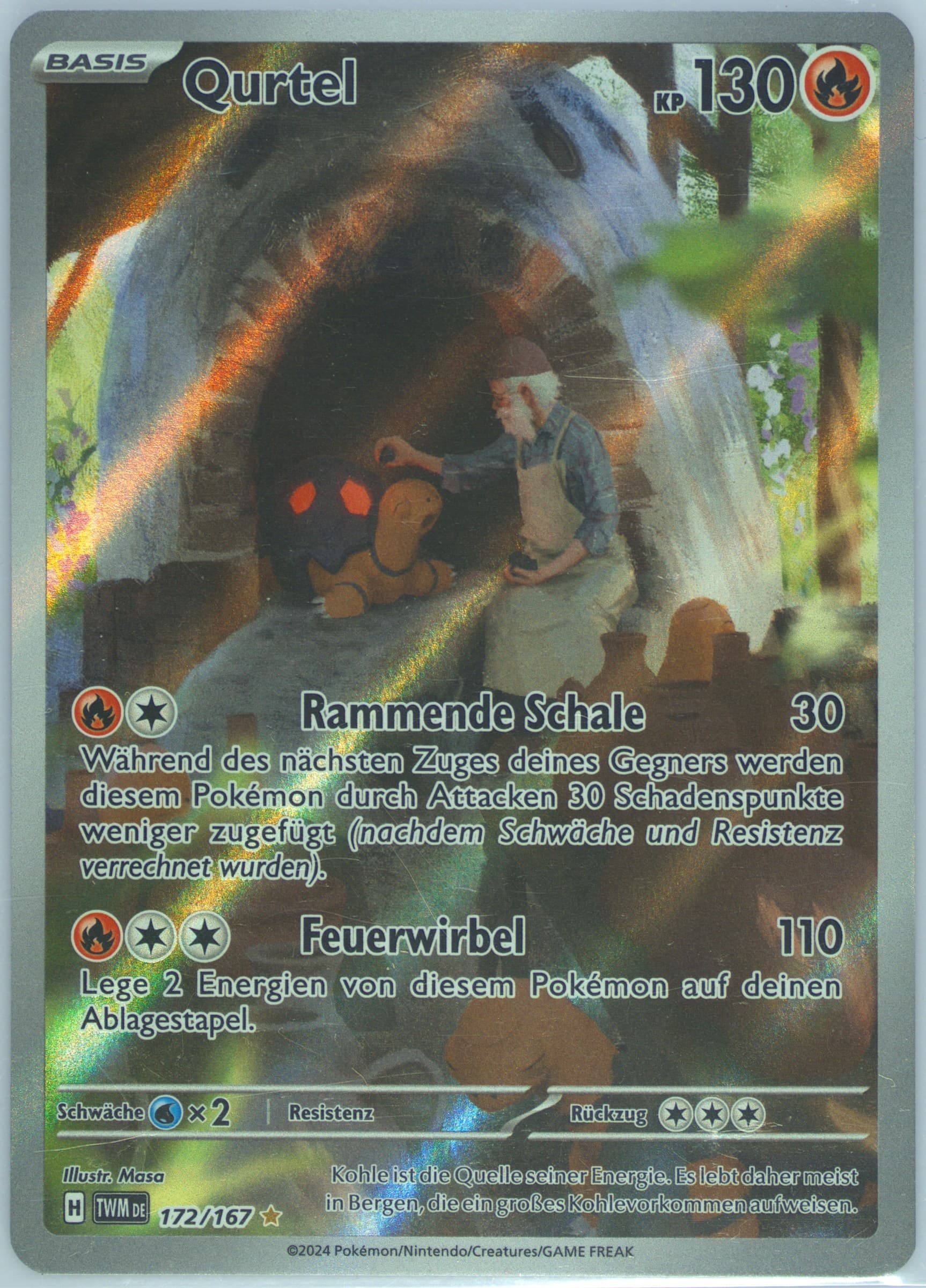 Torkoal Illustration Rare (172) 2024 Pokemon German Twm de-Twilight Masquerade
