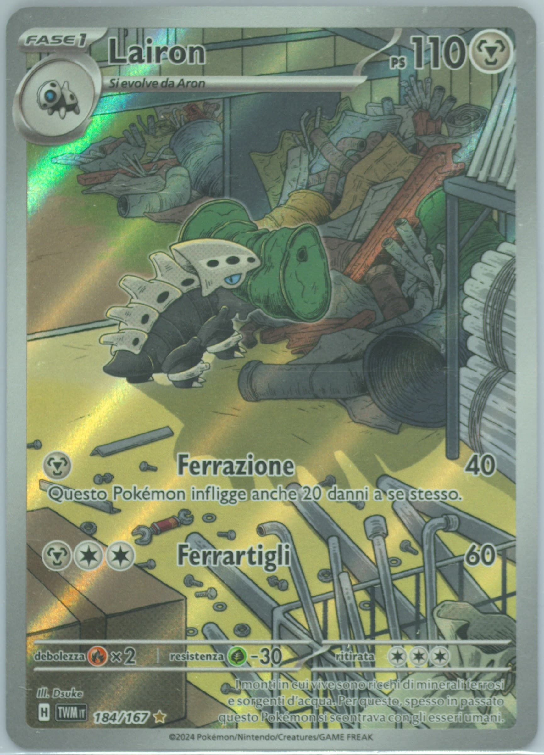 Lairon Illustration Rare (184) 2024 Pokemon Italian Twm It-Twilight Masquerade