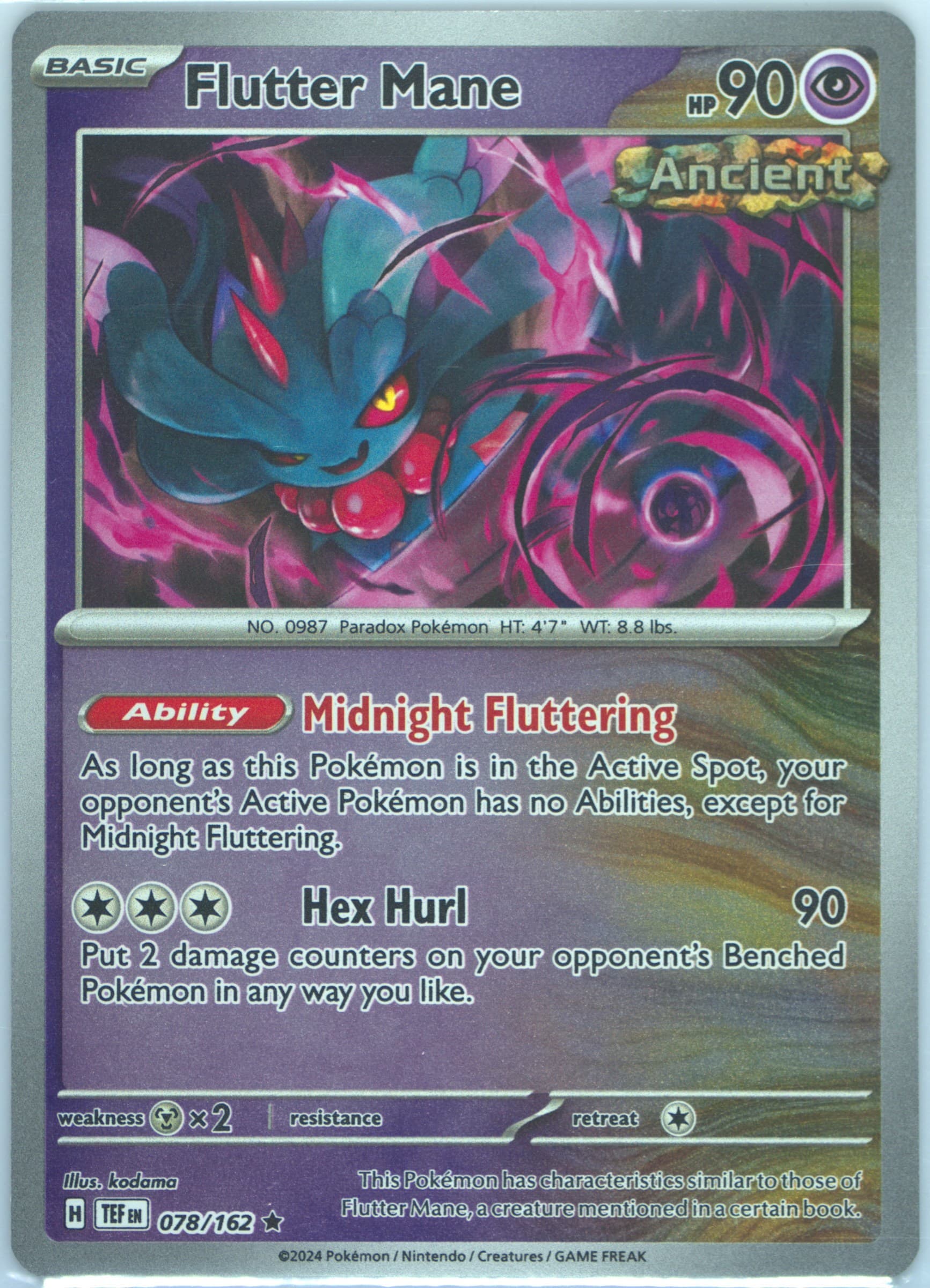 Flutter Mane Reverse Holo (078) 2024 Pokemon Tef EN-Temporal Forces