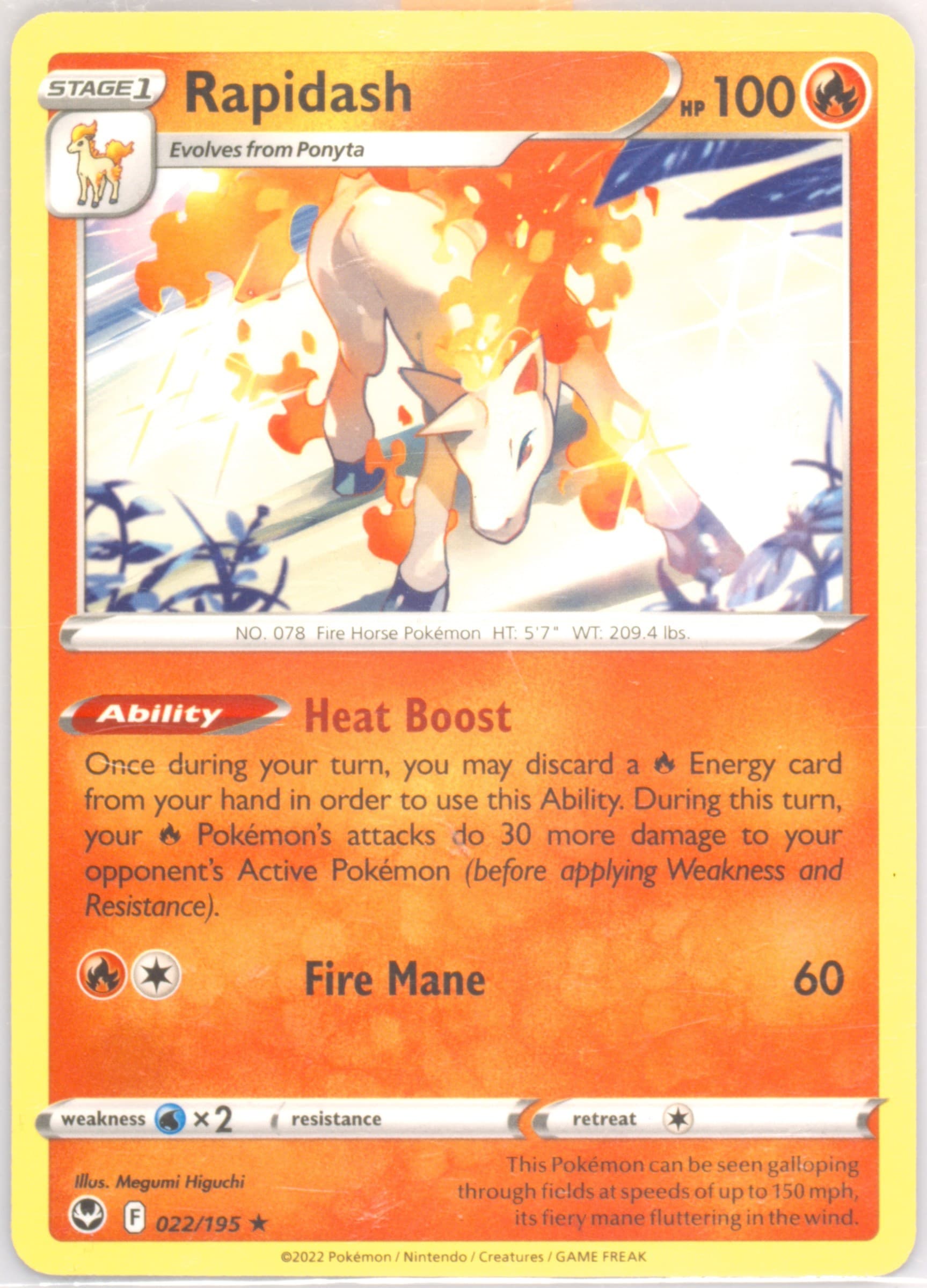 Rapidash Sealed Product Exclusive (022) 2022 Pokemon Sword & Shield Silver Tempest