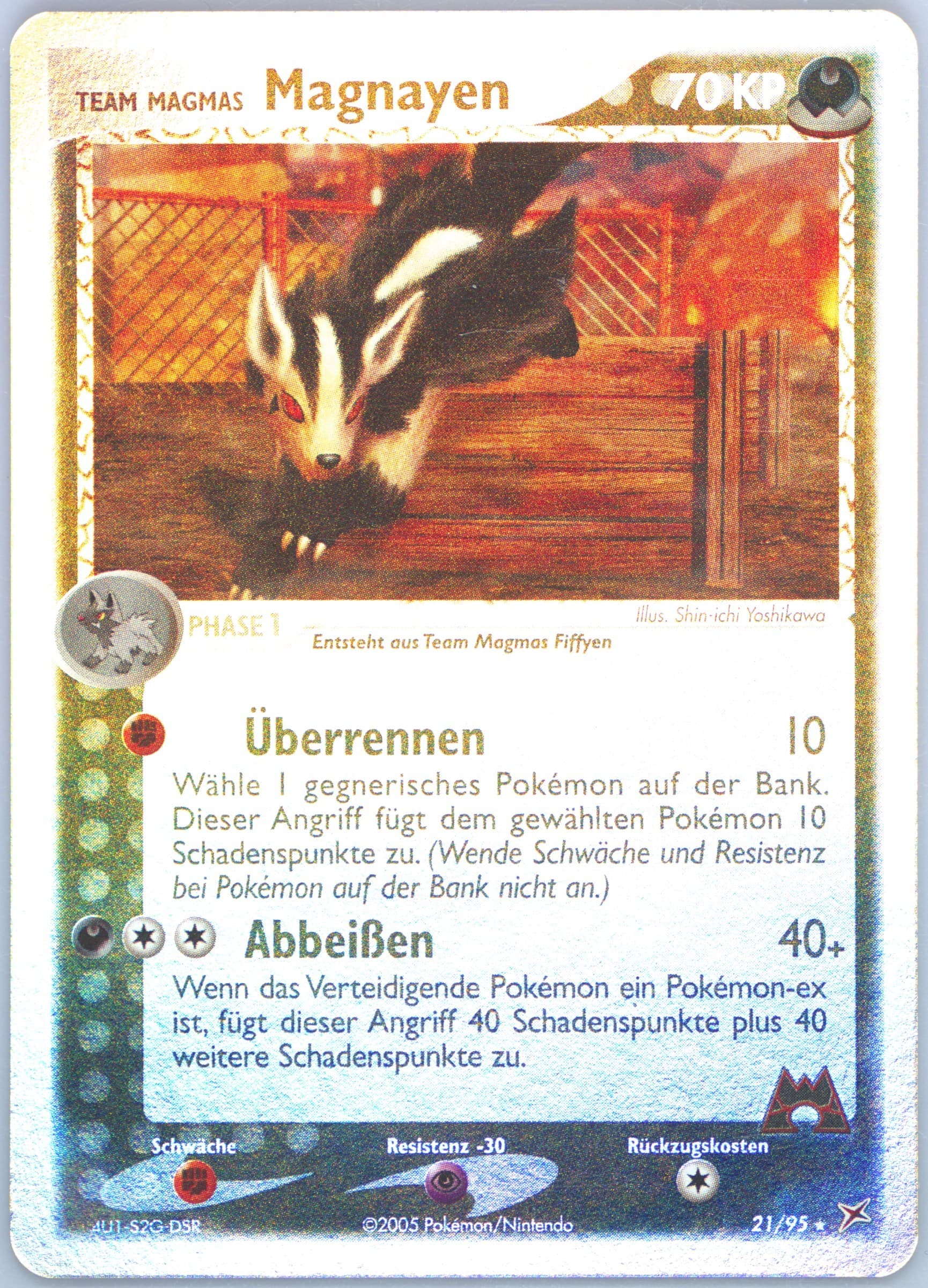 Team Magmas Magnayen-Reverse Foil (21) 2005 Pokemon German EX Team Magma VS Team Aqua