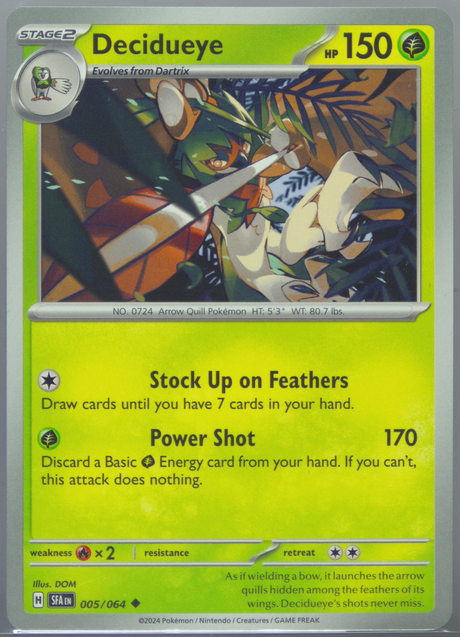 Decidueye (005) 2024 Pokemon Sfa EN-Shrouded Fable