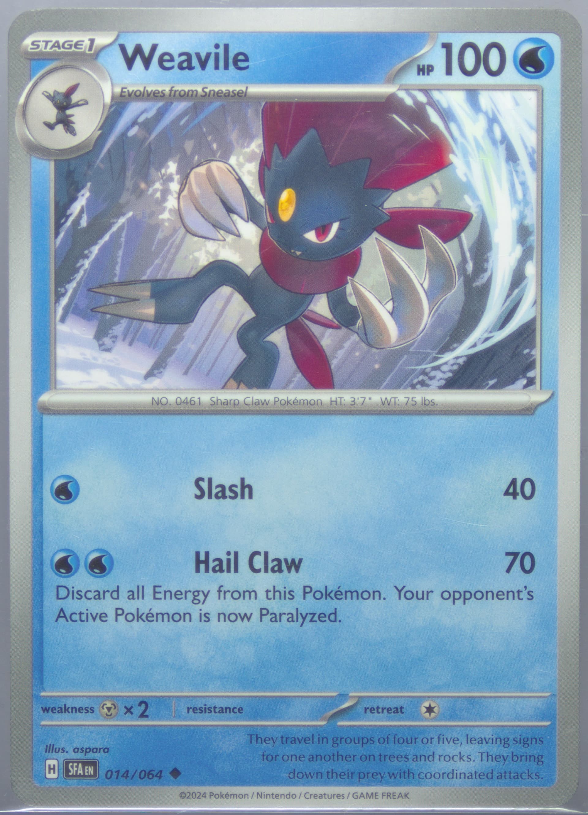 Weavile (014) 2024 Pokemon Sfa EN-Shrouded Fable