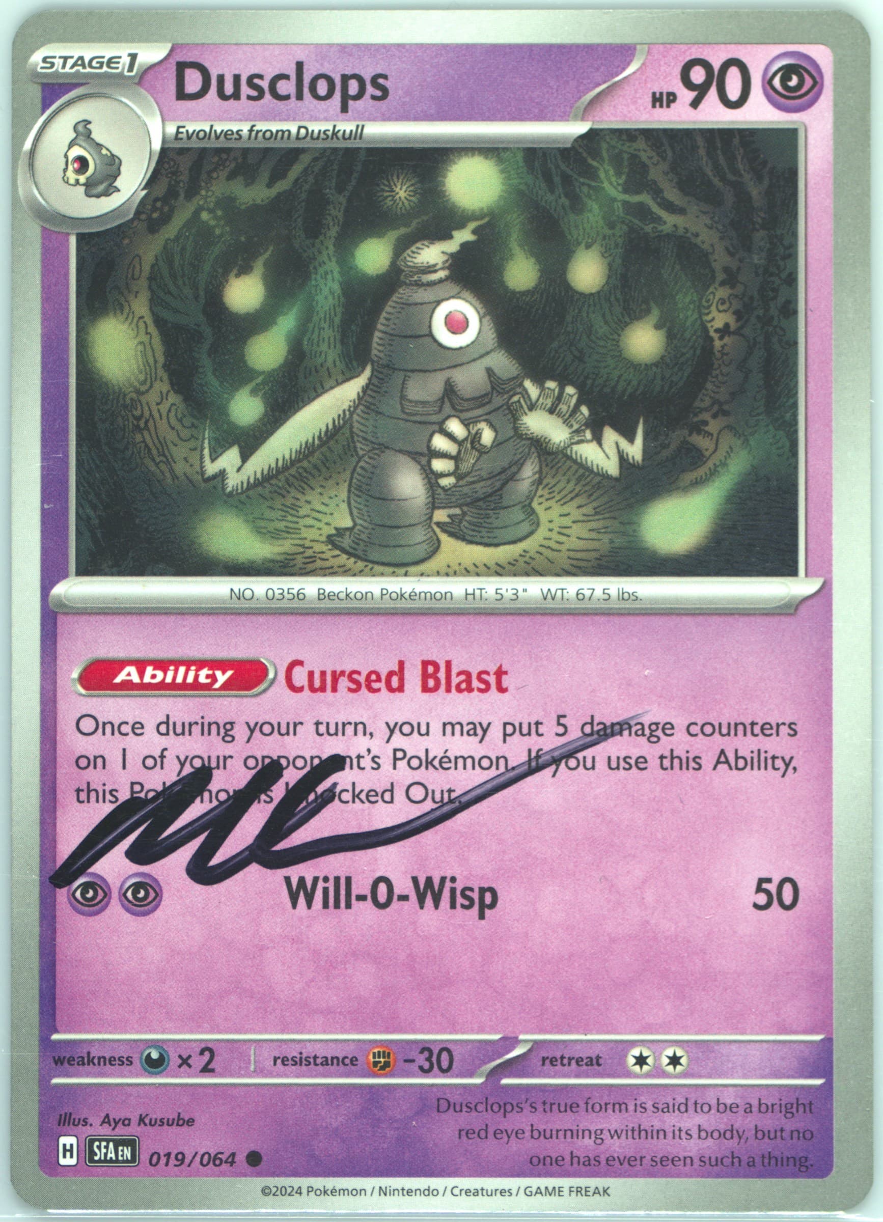 Dusclops (019) 2024 Pokemon Sfa EN-Shrouded Fable