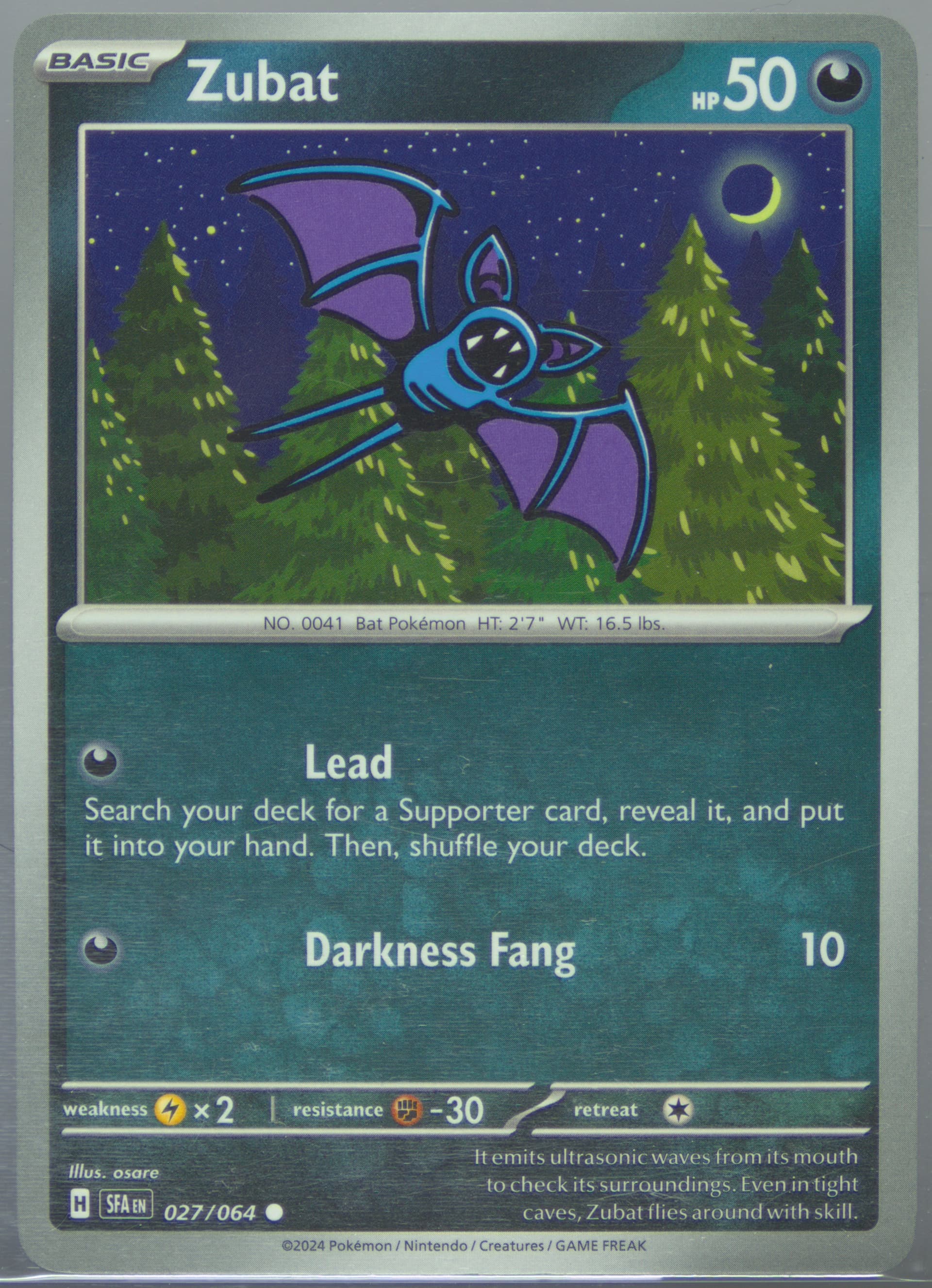 Zubat (027) 2024 Pokemon Sfa EN-Shrouded Fable
