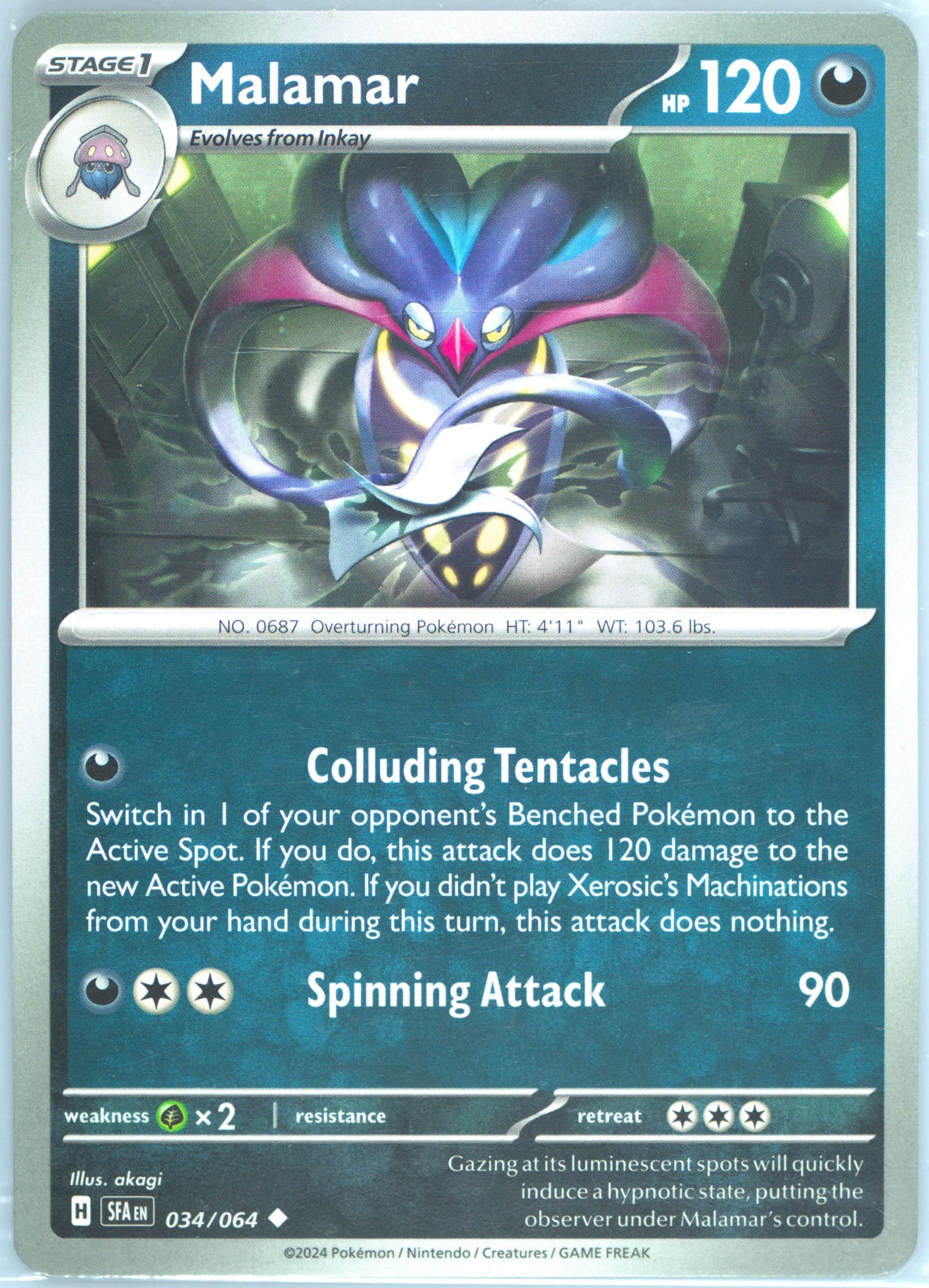 Malamar (034) 2024 Pokemon Sfa EN-Shrouded Fable