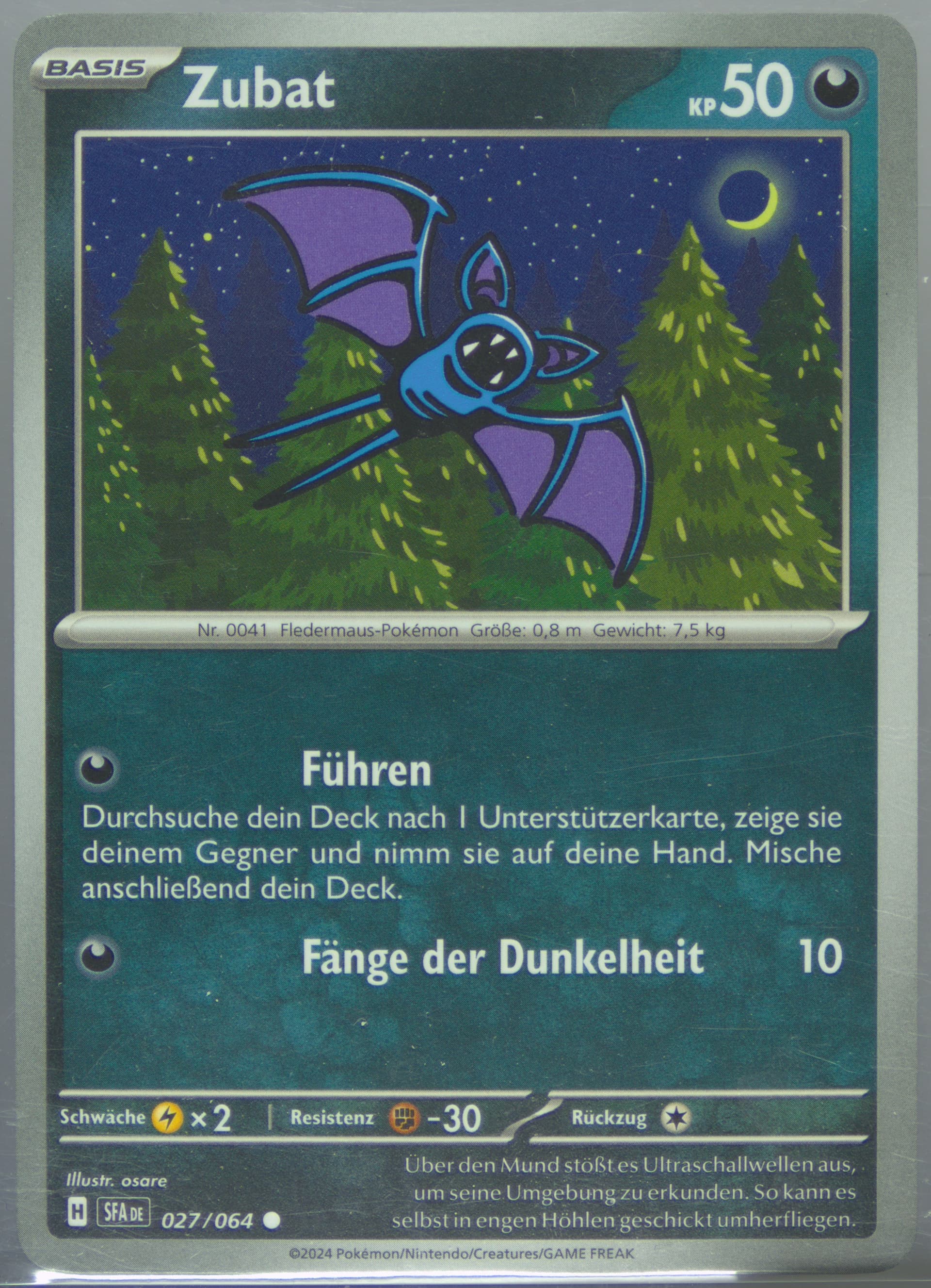 Zubat (027) 2024 Pokemon German Sfa de-Shrouded Fable