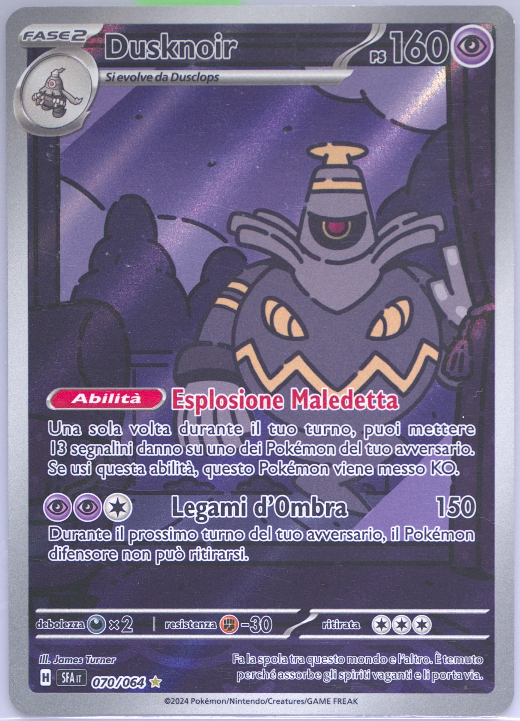Dusknoir Illustration Rare (070) 2024 Pokemon Italian Sfa It-Shrouded Fable