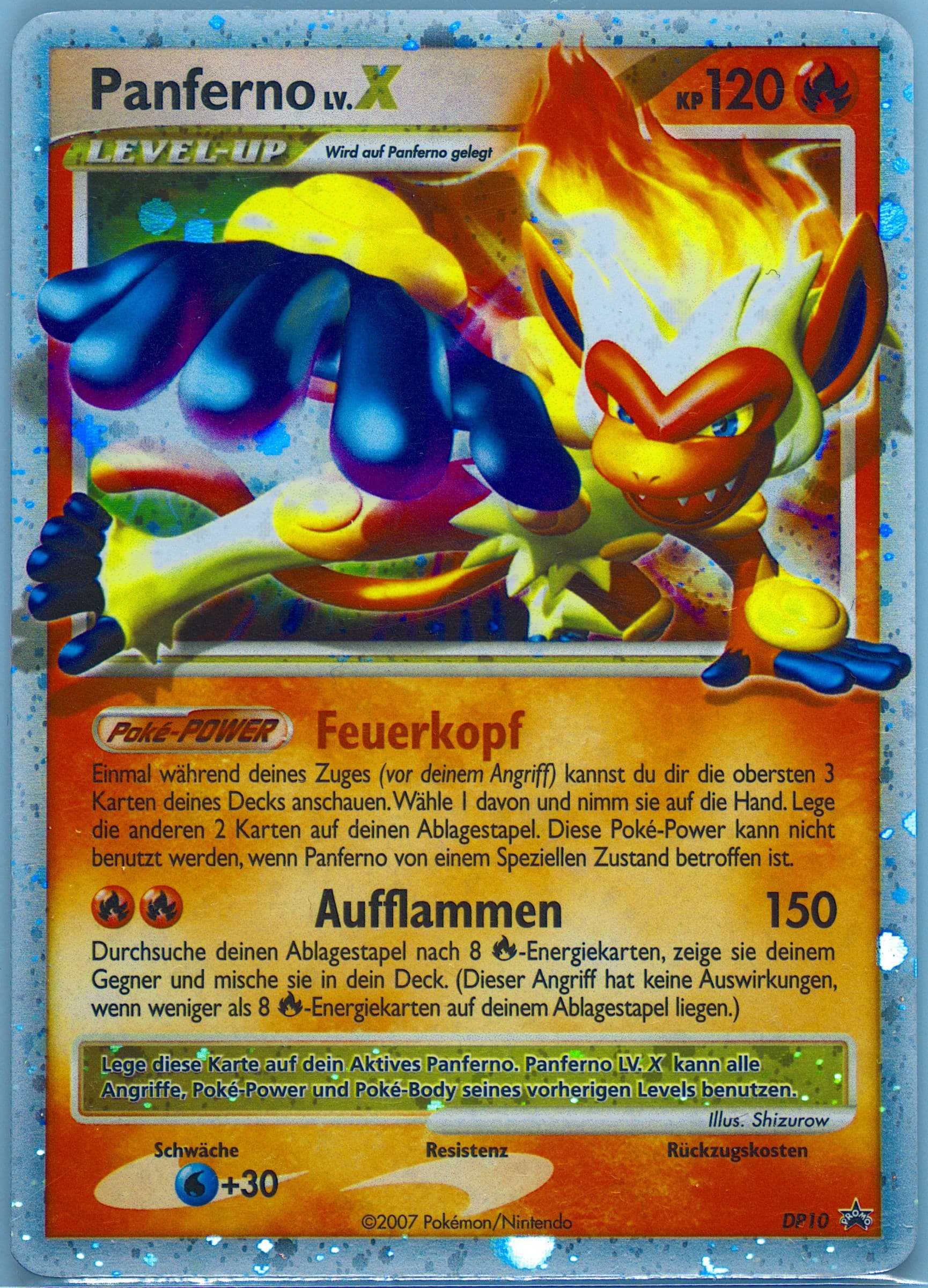 Panferno LV.X-Holo German (DP10) 2007 Pokemon Diamond & Pearl Black Star Promo