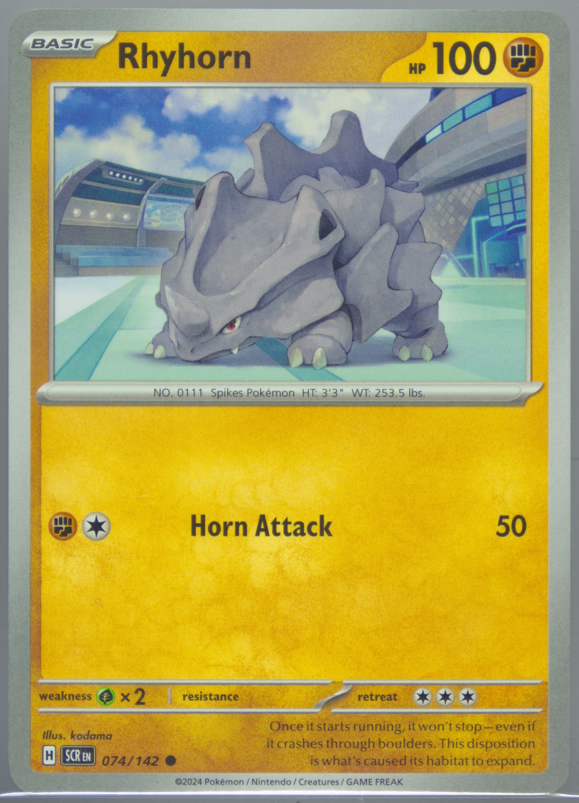 Rhyhorn (074) 2024 Pokemon Scr EN-Stellar Crown