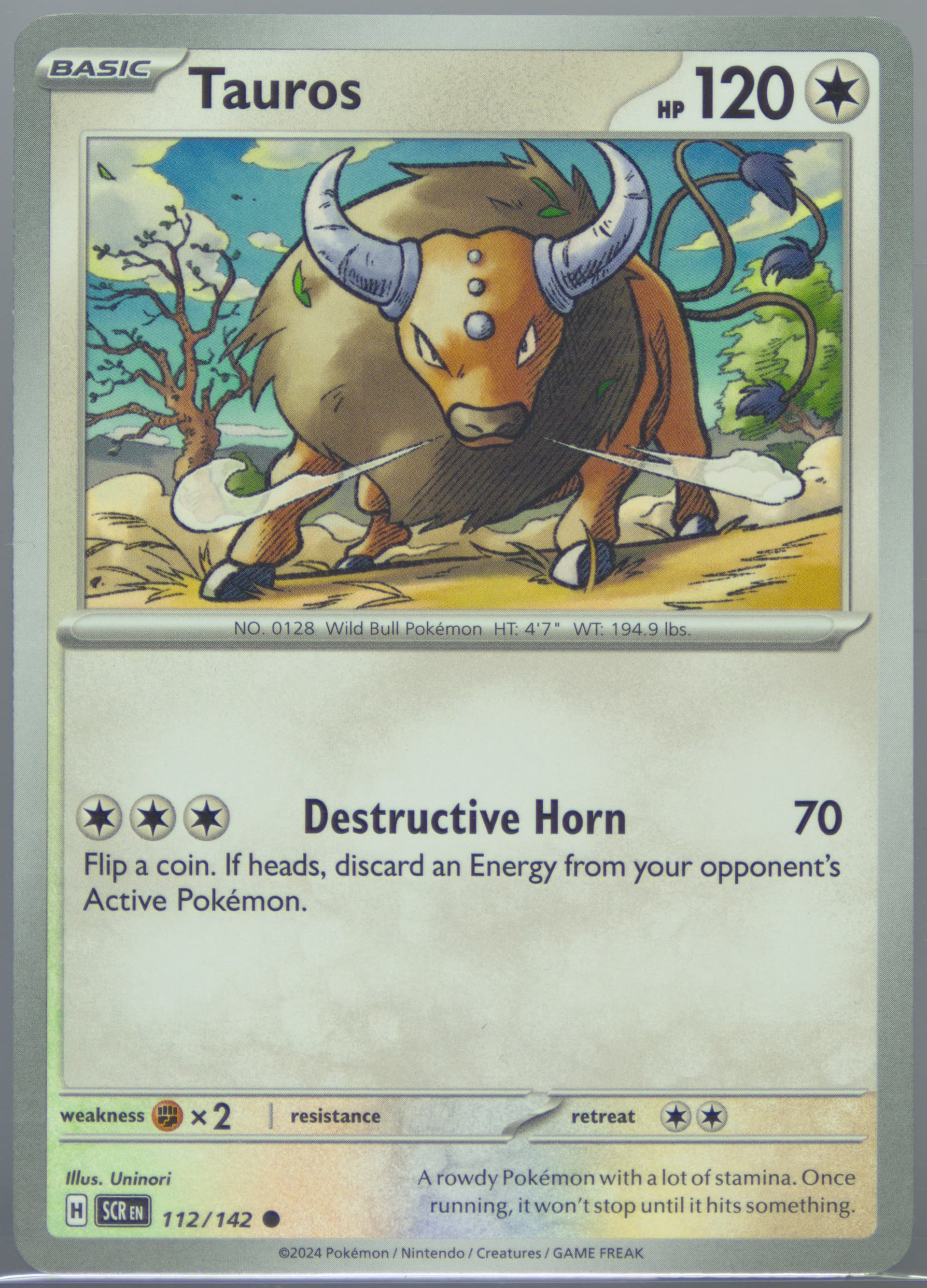 Tauros (112) 2024 Pokemon Scr EN-Stellar Crown