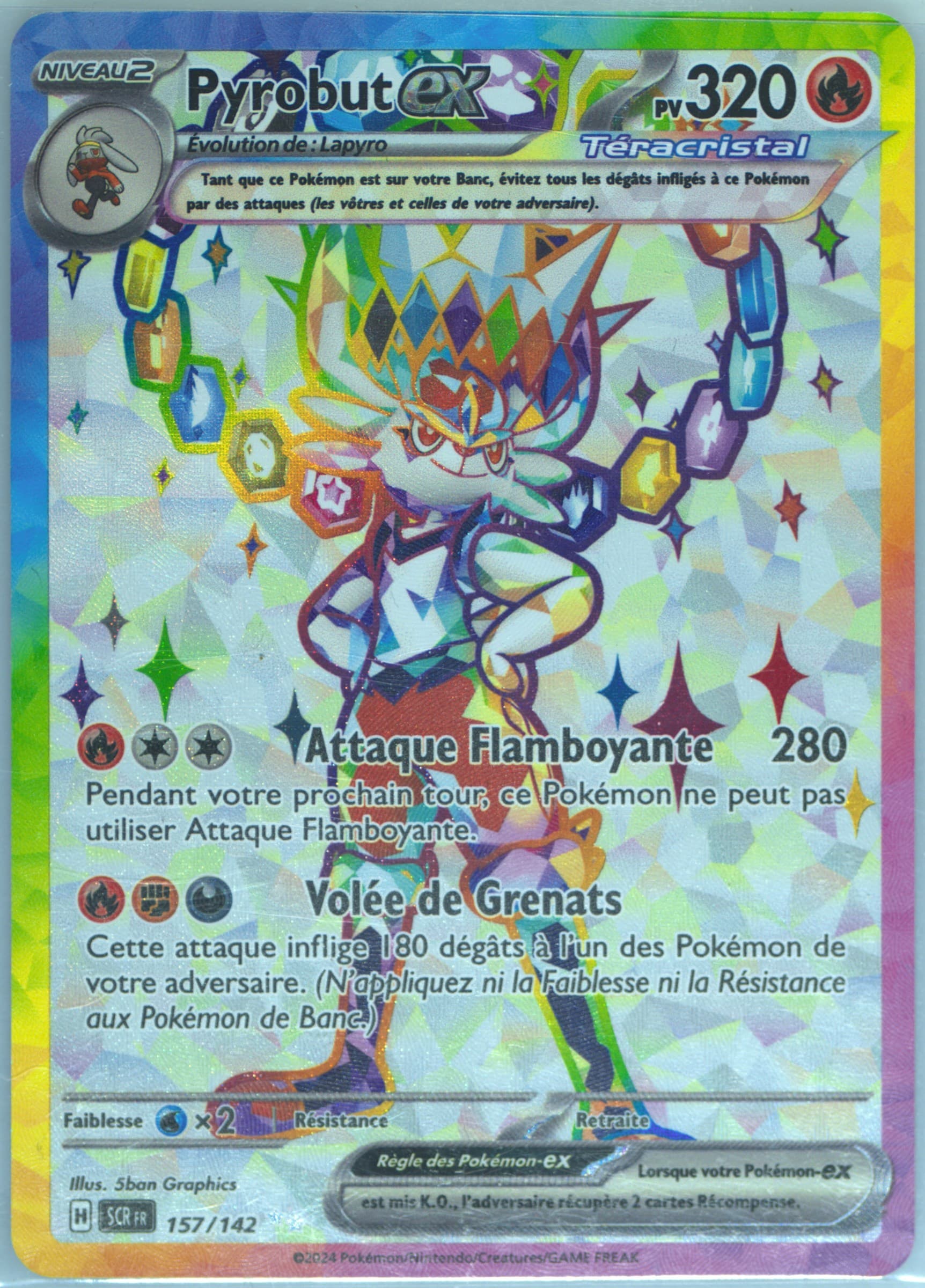 Cinderace EX Ultra Rare (157) 2024 Pokemon French Scr FR-Stellar Crown