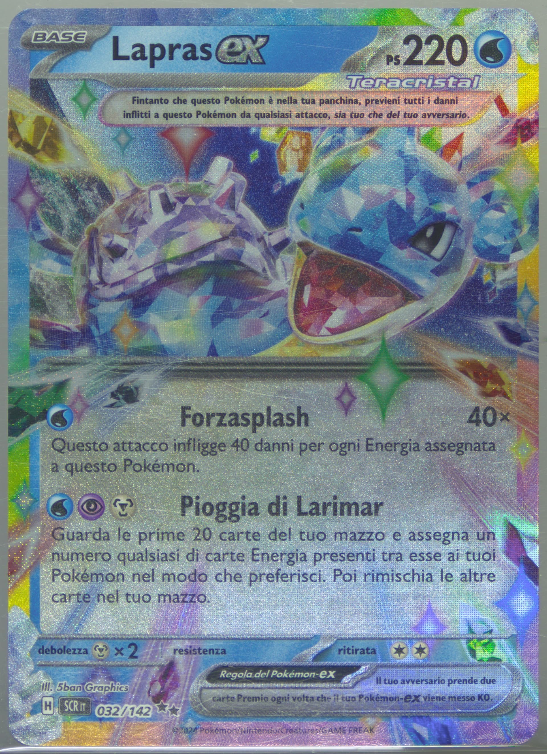 Lapras EX (032) 2024 Pokemon Italian Scr It-Stellar Crown