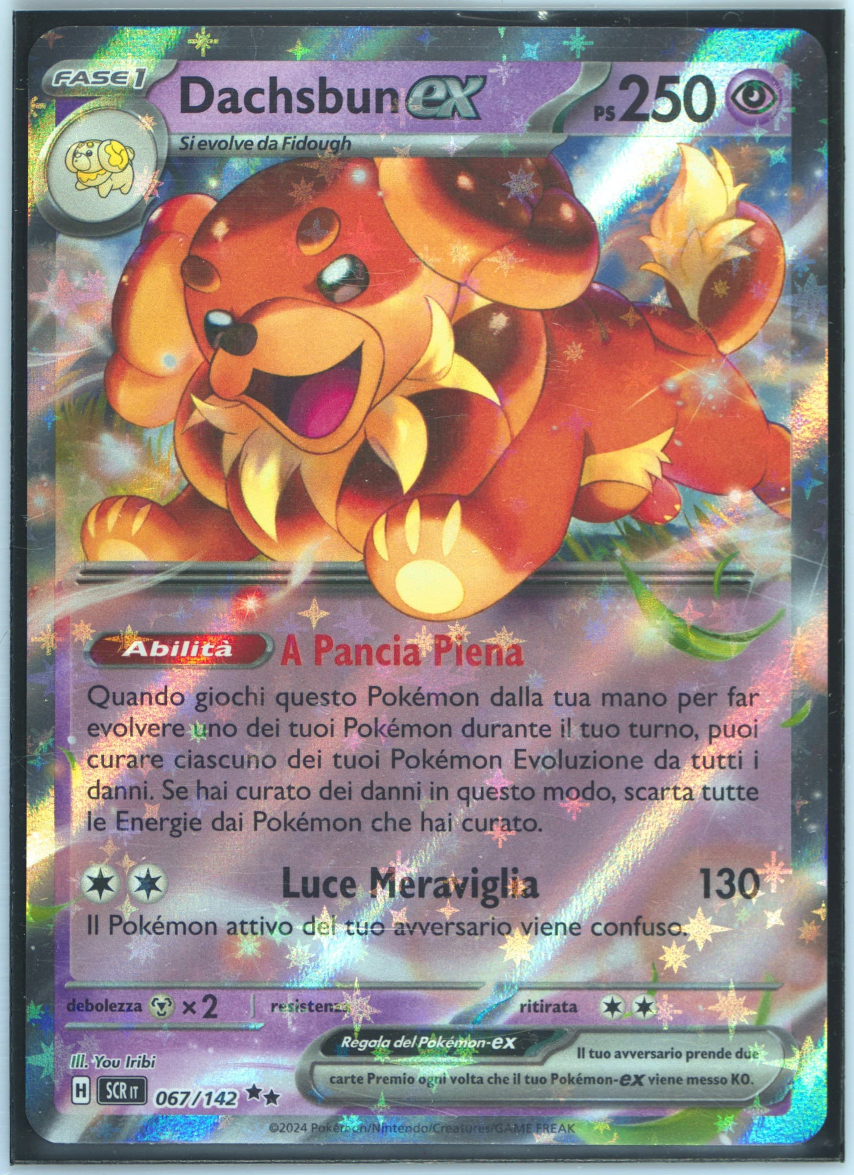 Dachsbun EX (067) 2024 Pokemon Italian Scr It-Stellar Crown
