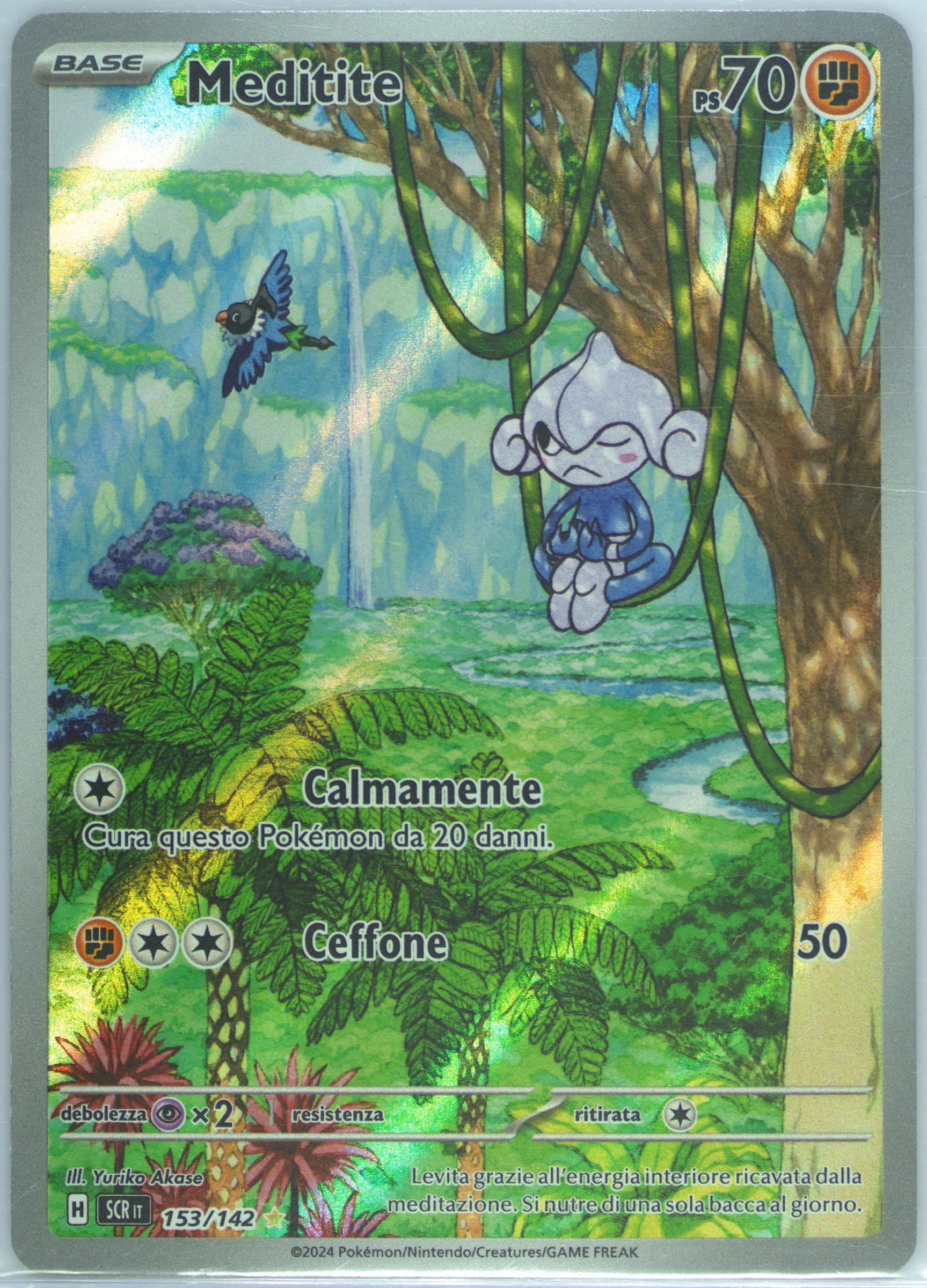 Meditite Illustration Rare (153) 2024 Pokemon Italian Scr It-Stellar Crown