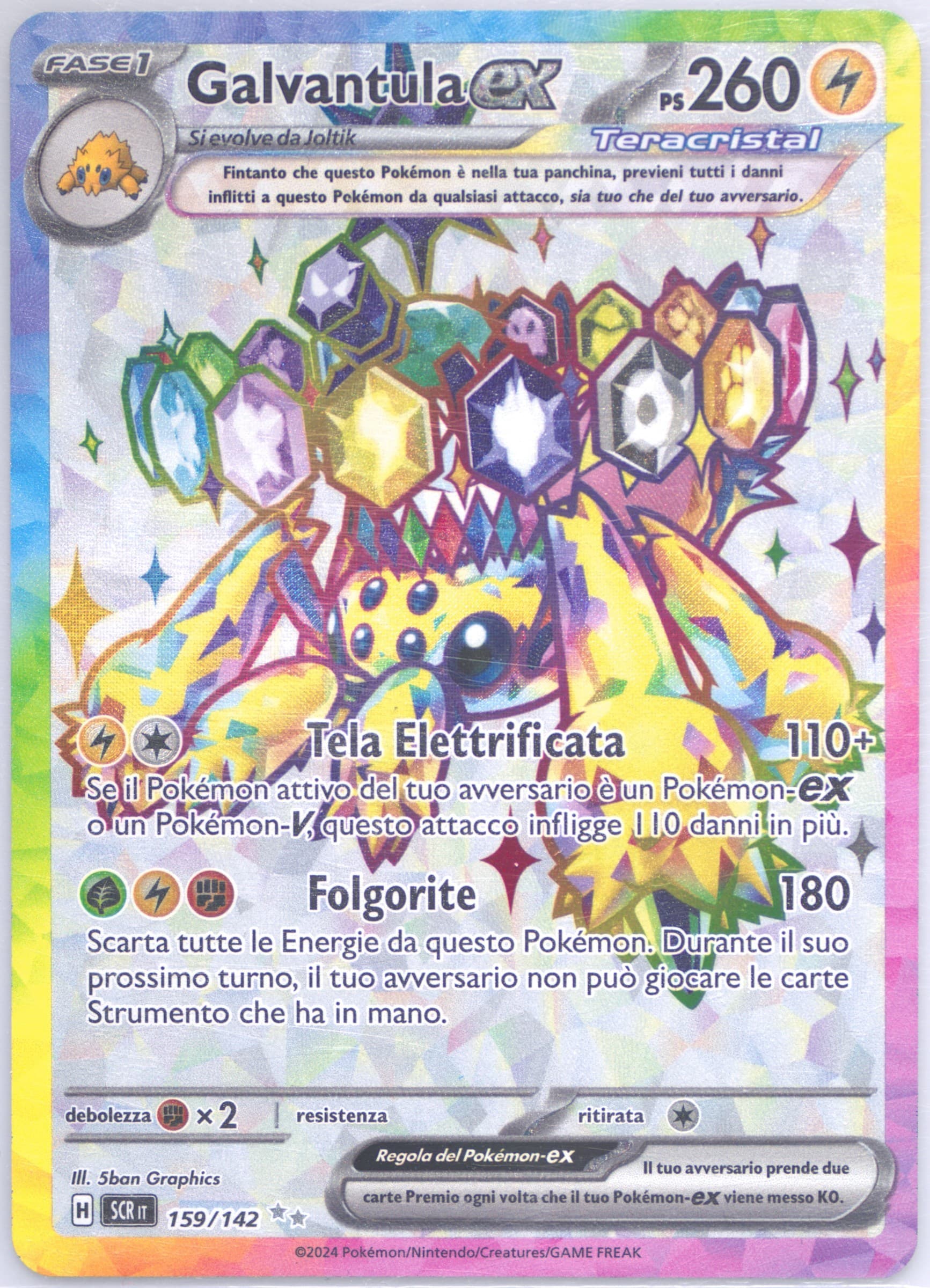 Galvantula EX Ultra Rare (159) 2024 Pokemon Italian Scr It-Stellar Crown