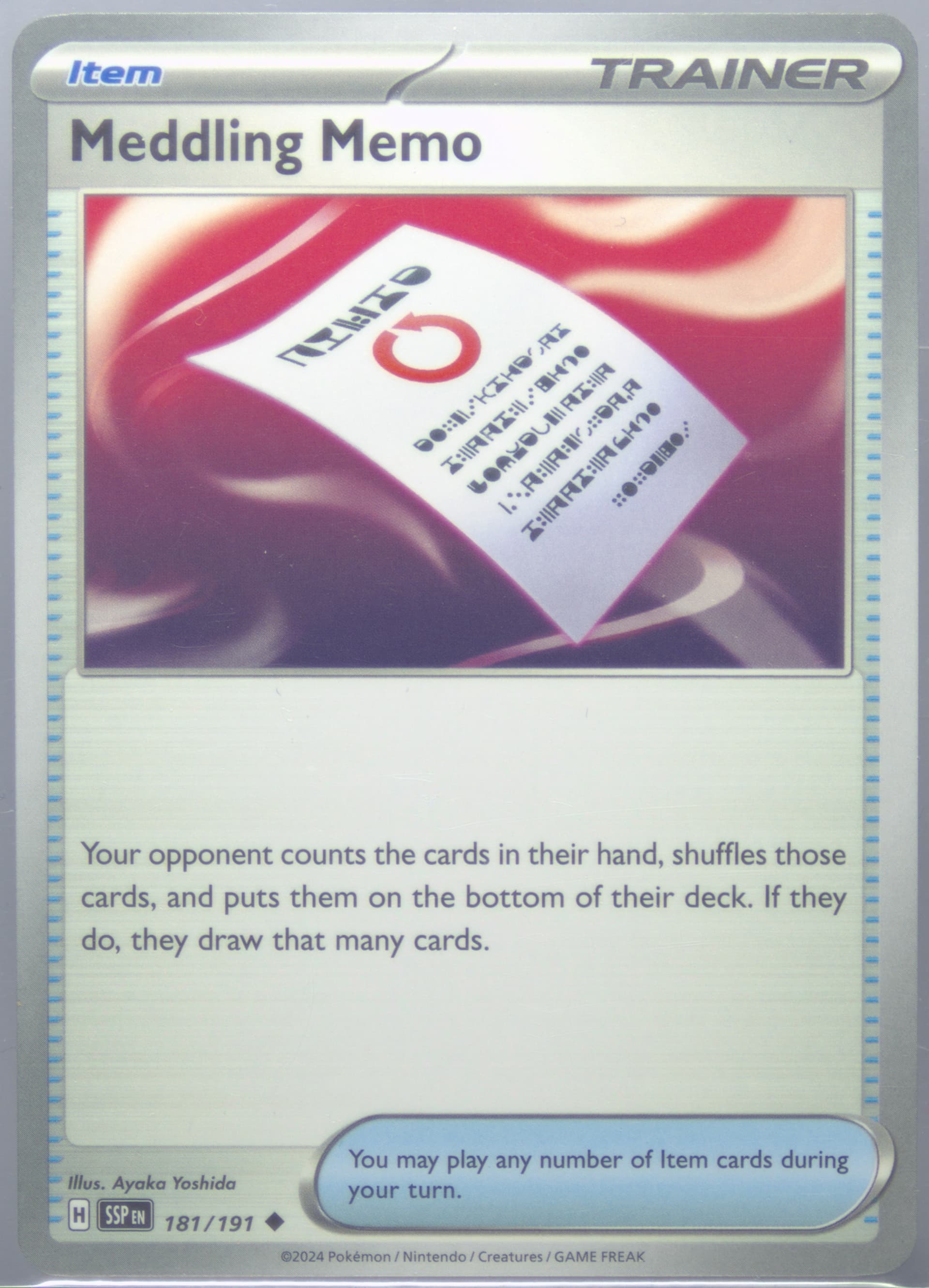 Meddling Memo (181) 2024 Pokemon Ssp EN-Surging Sparks