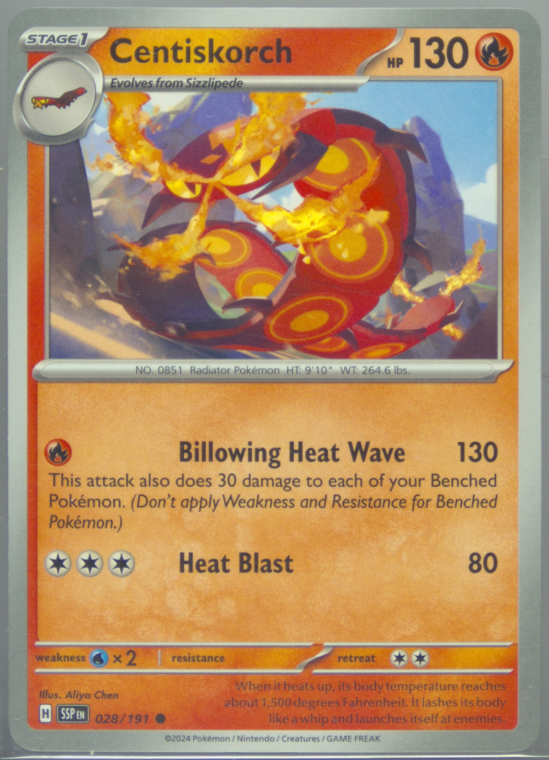 Centiskorch (028) 2024 Pokemon Ssp EN-Surging Sparks