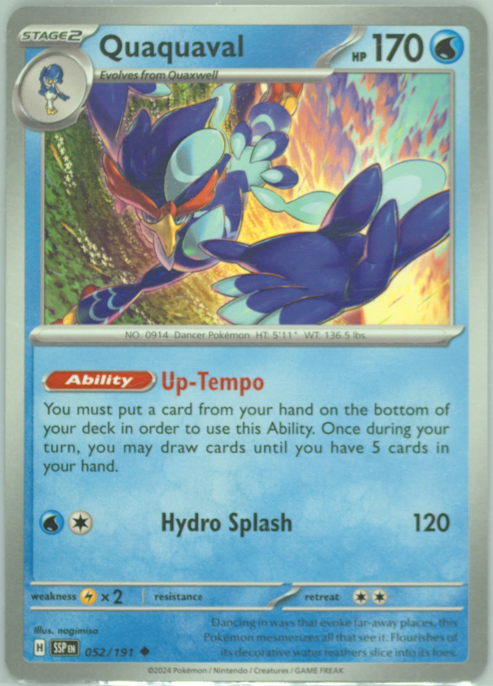Quaquaval (052) 2024 Pokemon Ssp EN-Surging Sparks