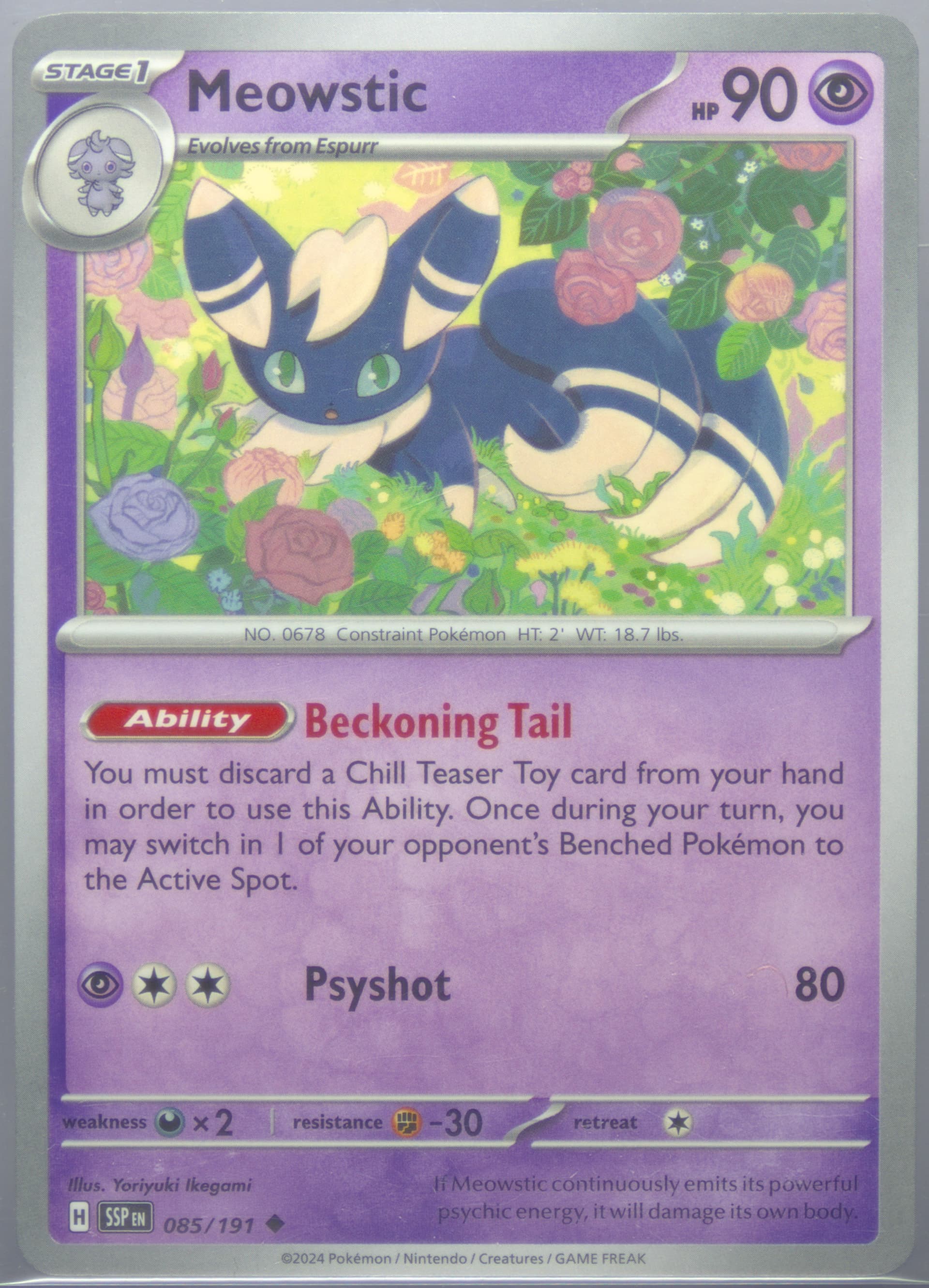 Meowstic (085) 2024 Pokemon Ssp EN-Surging Sparks
