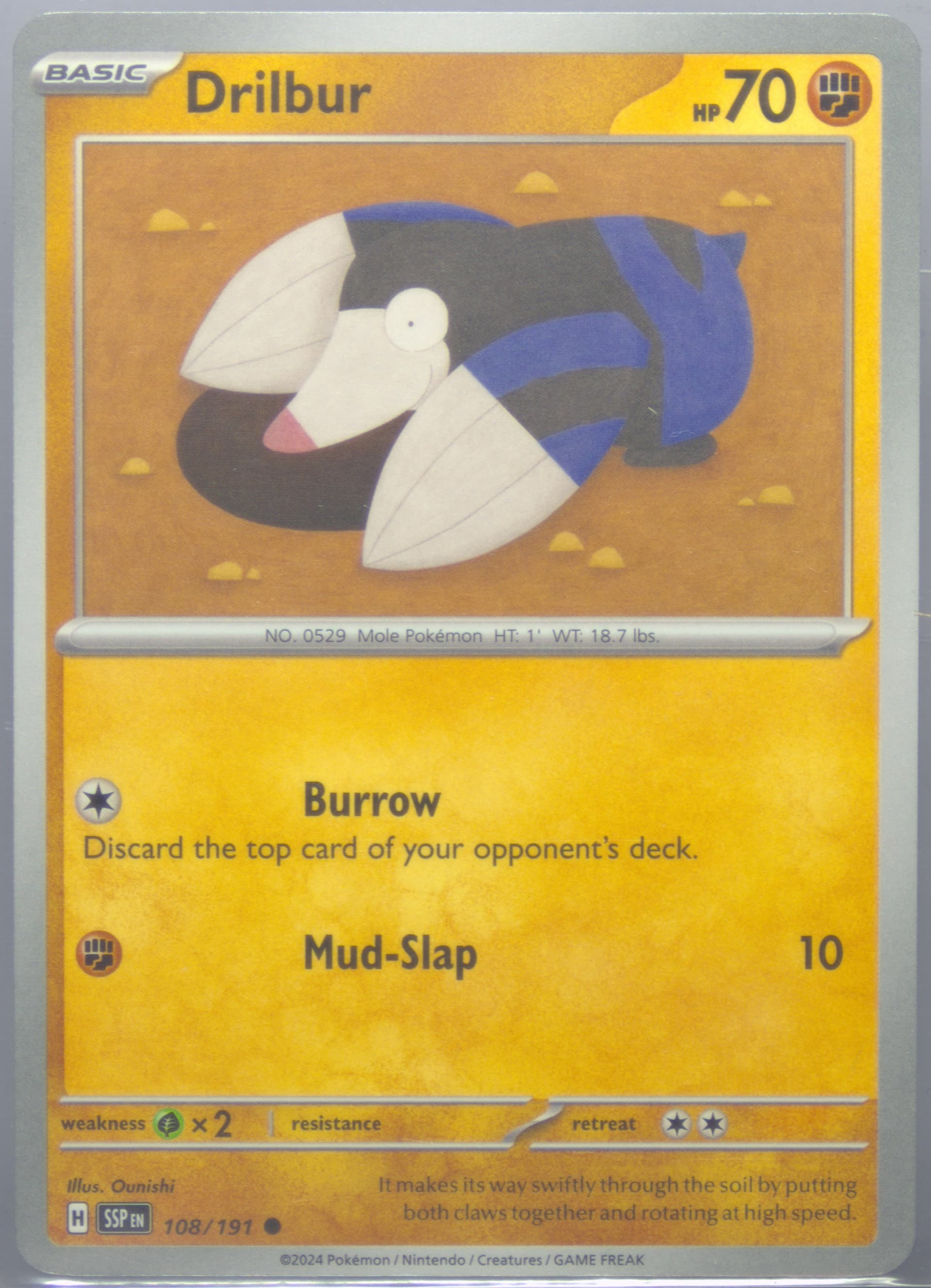 Drilbur (108) 2024 Pokemon Ssp EN-Surging Sparks