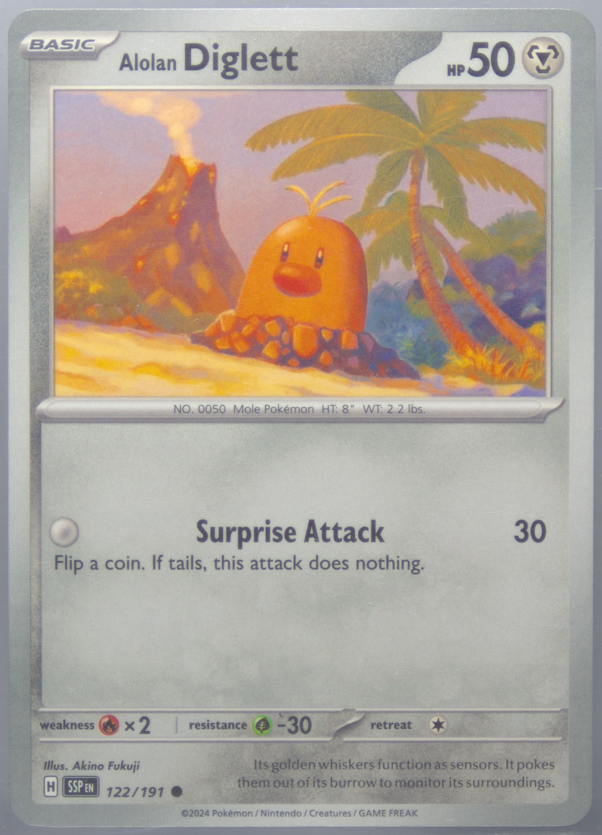Alolan Diglett (122) 2024 Pokemon Ssp EN-Surging Sparks