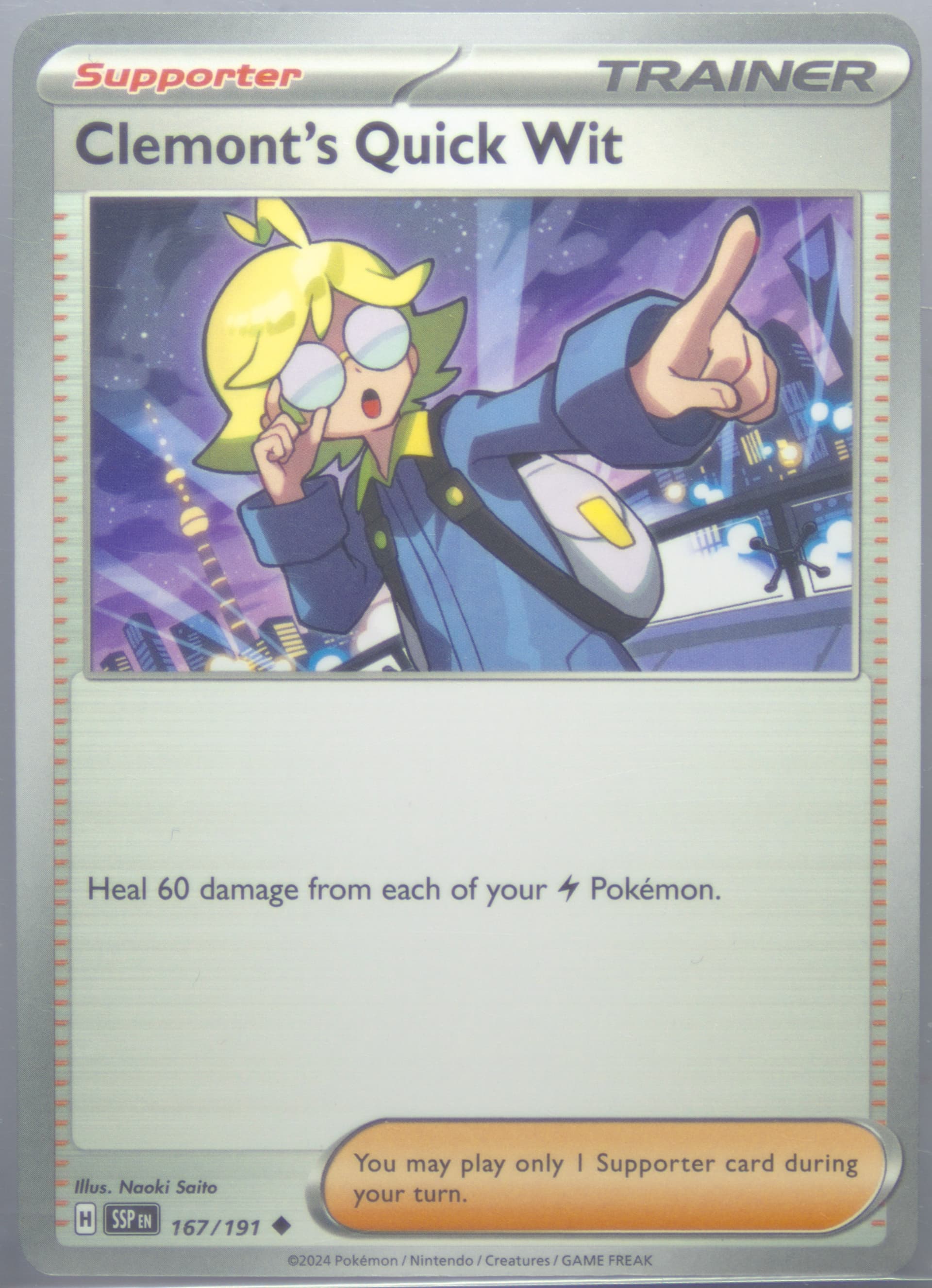 Clemont's Quick Wit (167) 2024 Pokemon Ssp EN-Surging Sparks