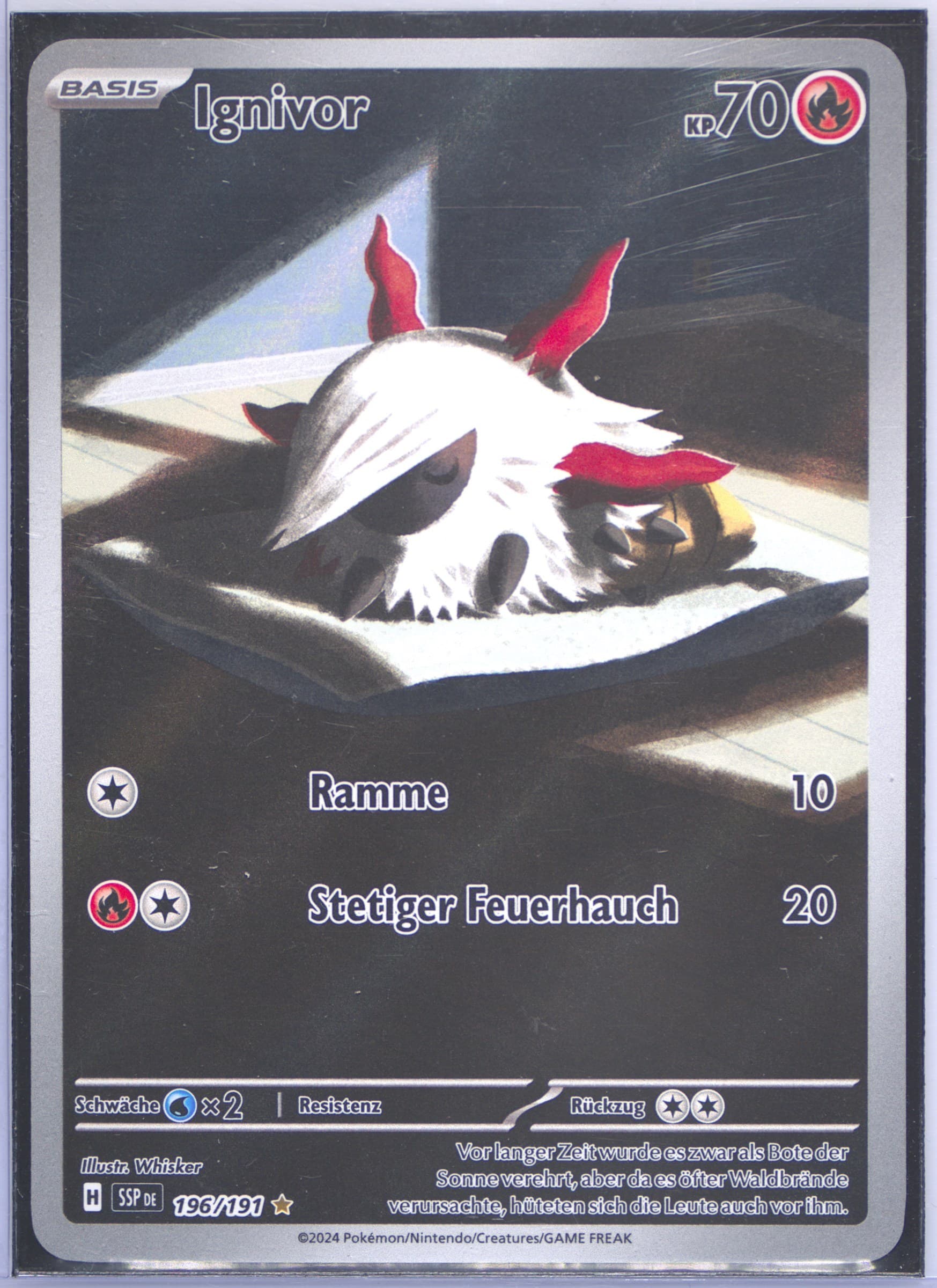 Larvesta Illustration Rare (196) 2024 Pokemon German Ssp de-Surging Sparks