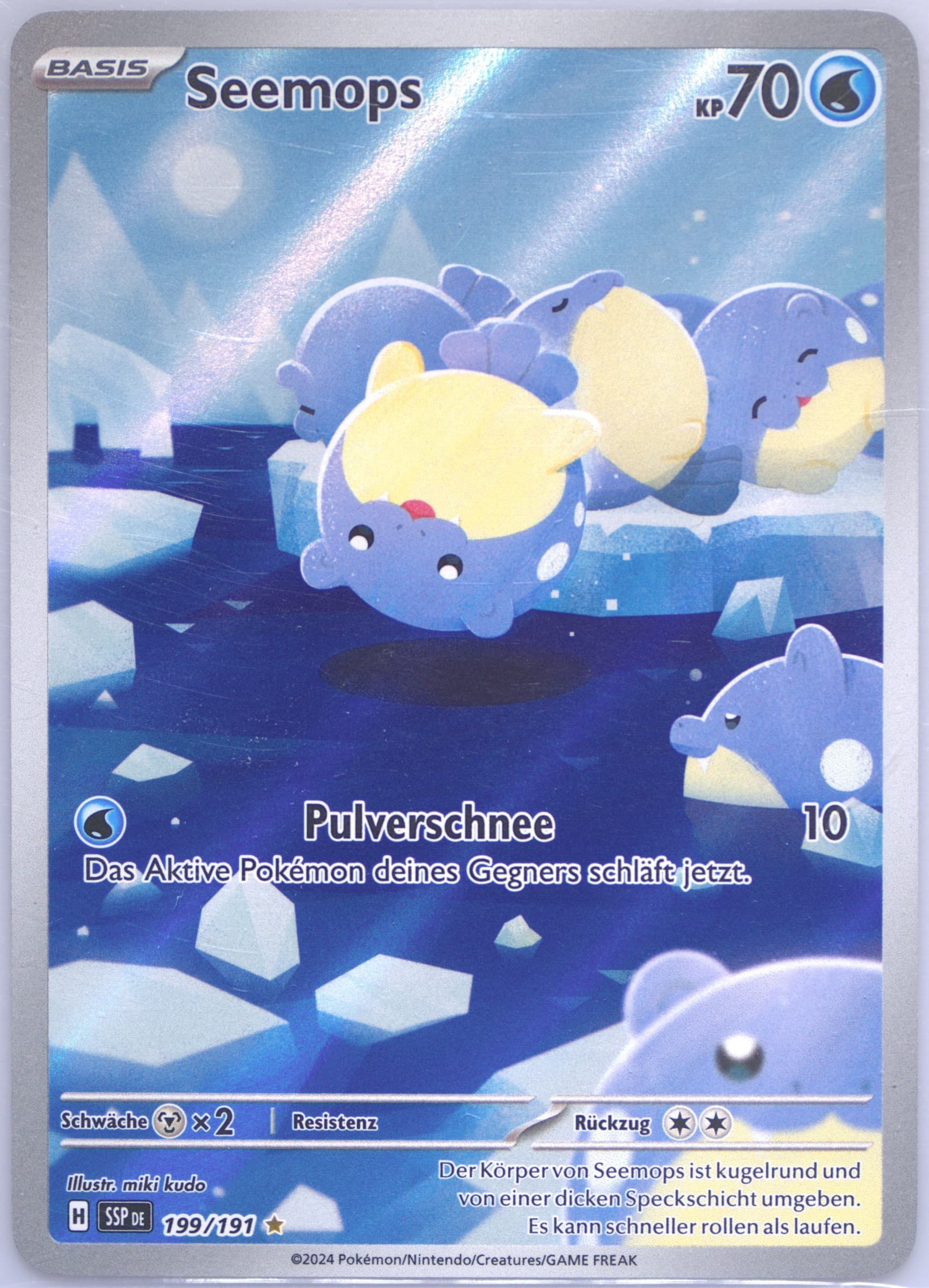 Spheal Illustration Rare (199) 2024 Pokemon German Ssp de-Surging Sparks