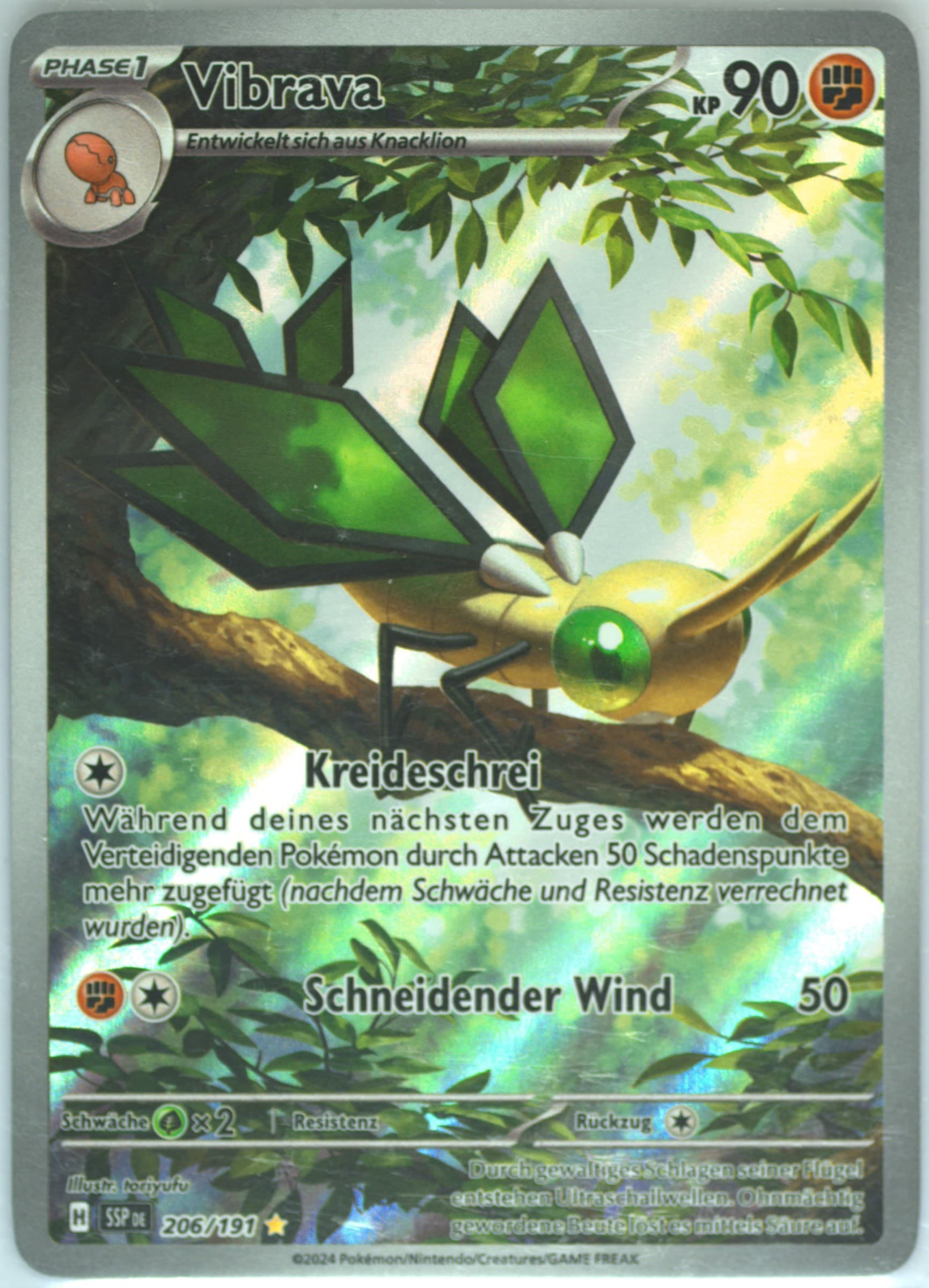 Vibrava Illustration Rare (206) 2024 Pokemon German Ssp de-Surging Sparks