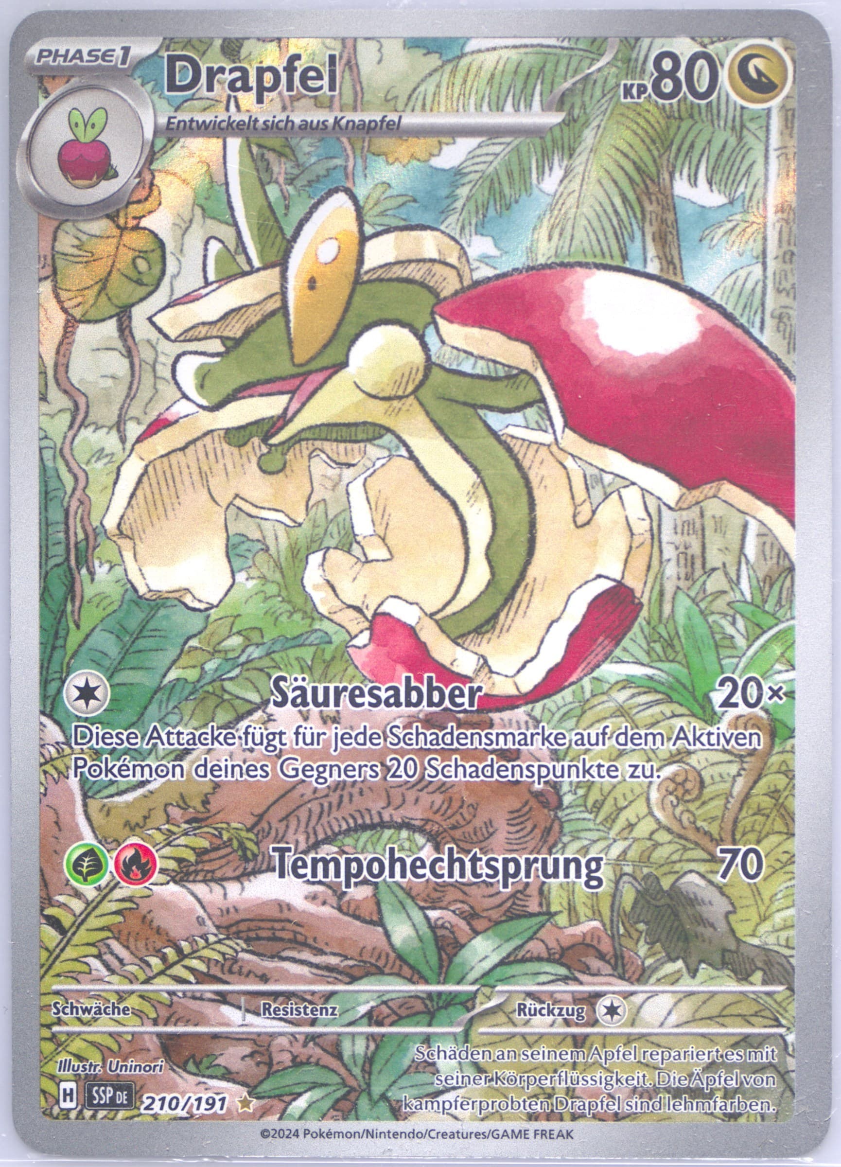 Flapple Illustration Rare (210) 2024 Pokemon German Ssp de-Surging Sparks