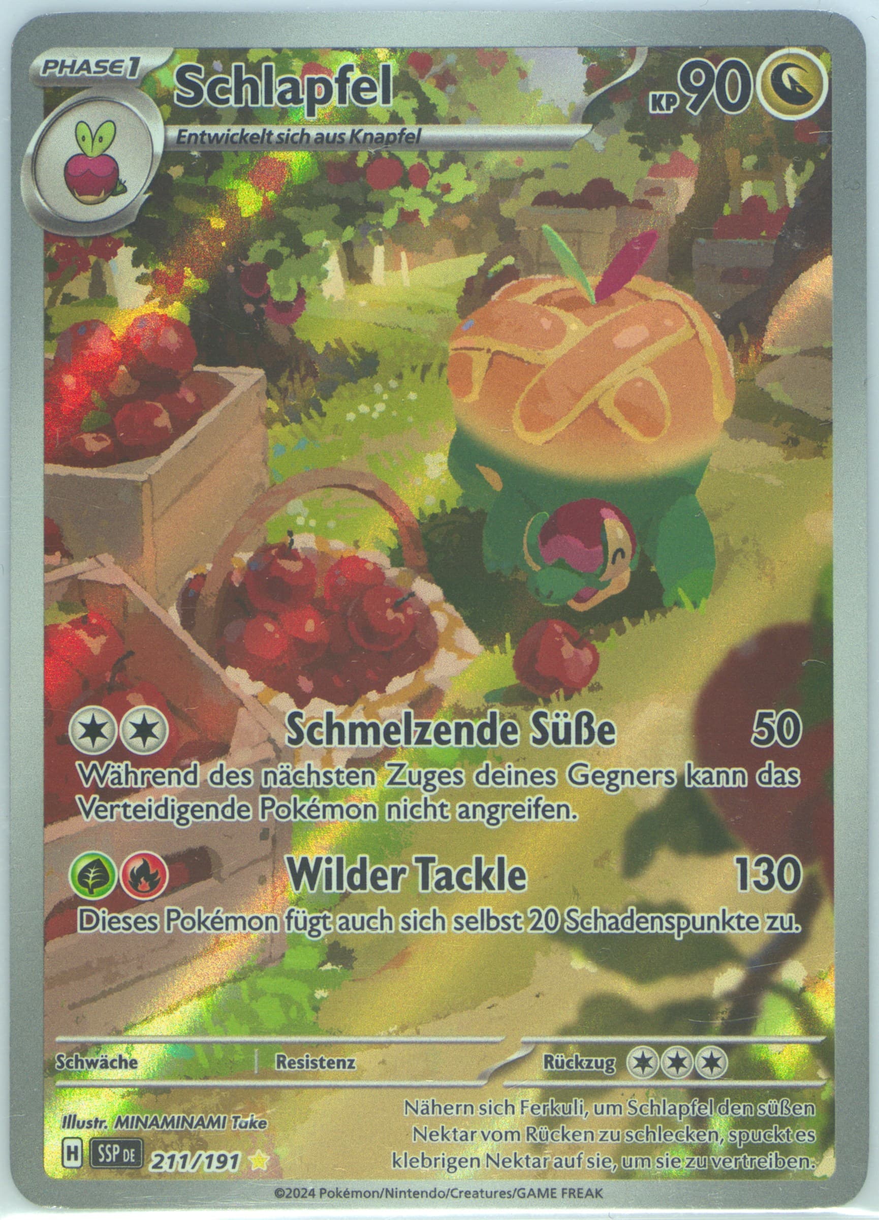 Appletun Illustration Rare (211) 2024 Pokemon German Ssp de-Surging Sparks