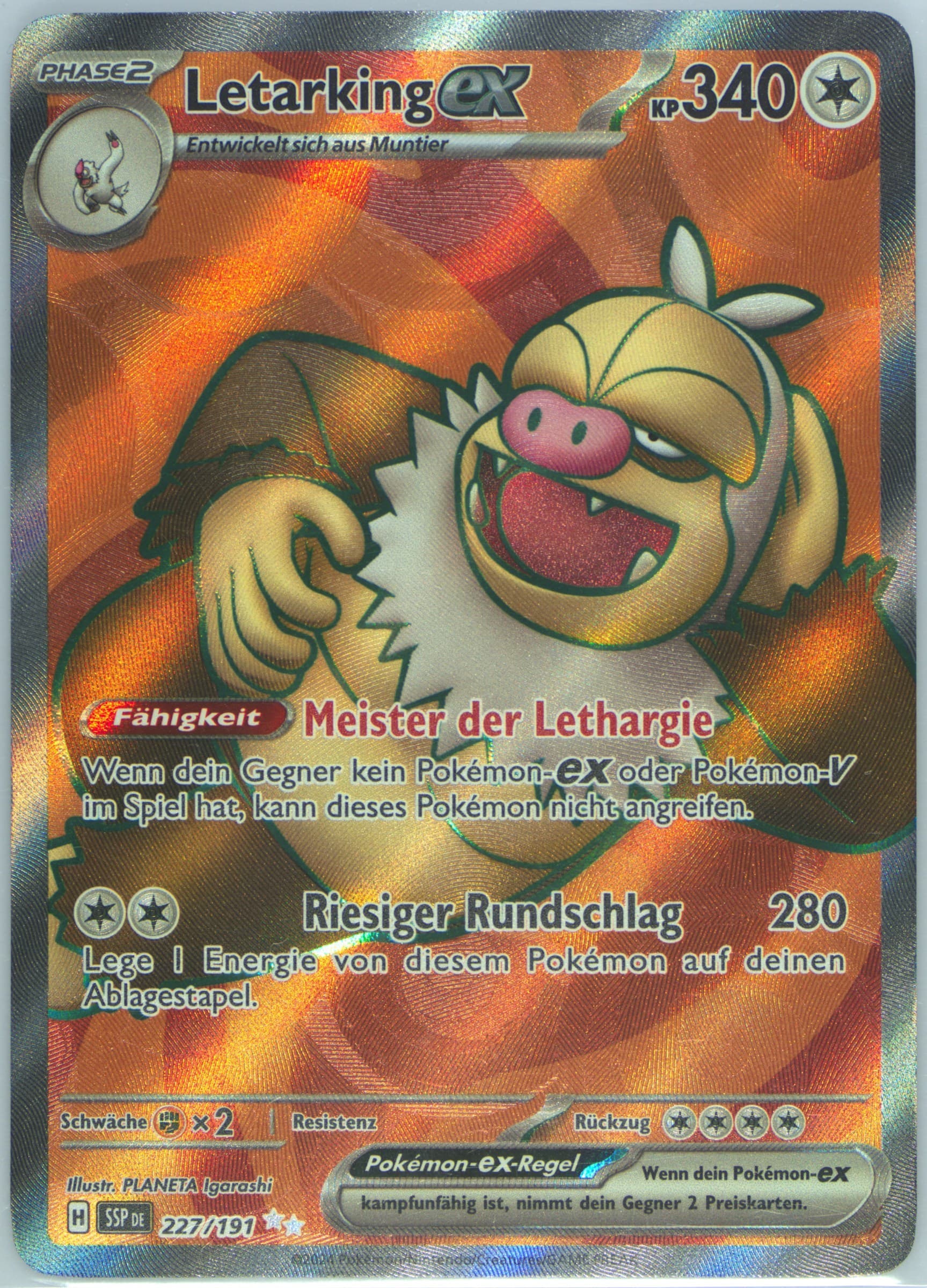 Slaking EX Ultra Rare (227) 2024 Pokemon German Ssp de-Surging Sparks