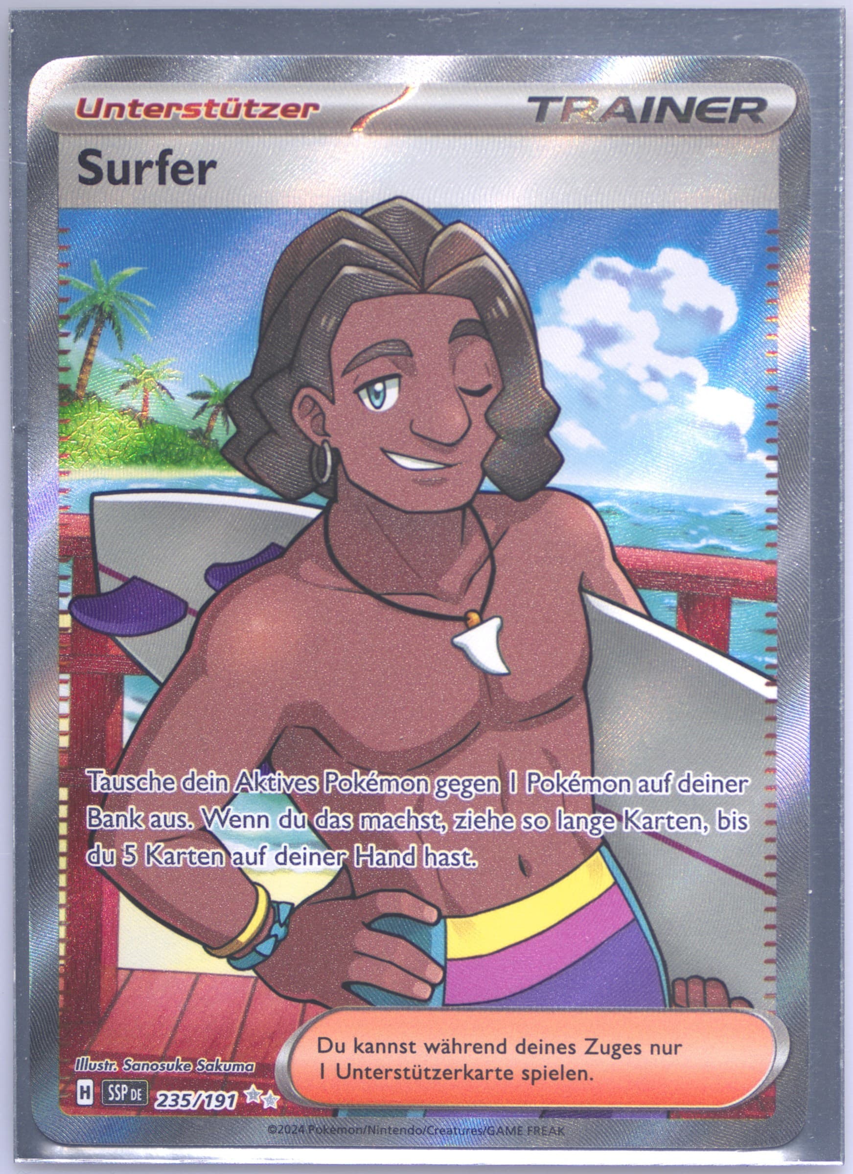 Surfer Ultra Rare (235) 2024 Pokemon German Ssp de-Surging Sparks