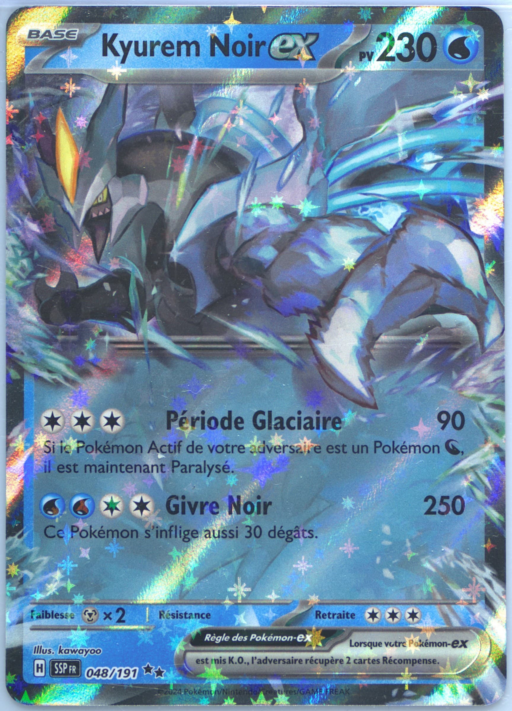 Black Kyurem EX (048) 2024 Pokemon French Ssp FR-Surging Sparks