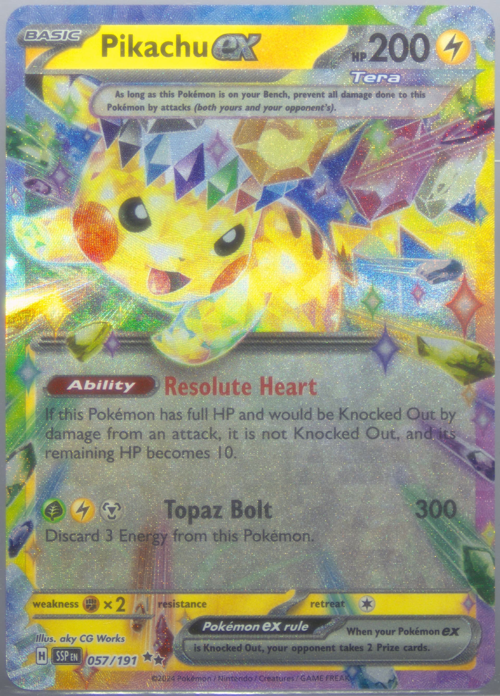 Pikachu EX (057) 2024 Pokemon Spanish Ssp ES-Surging Sparks