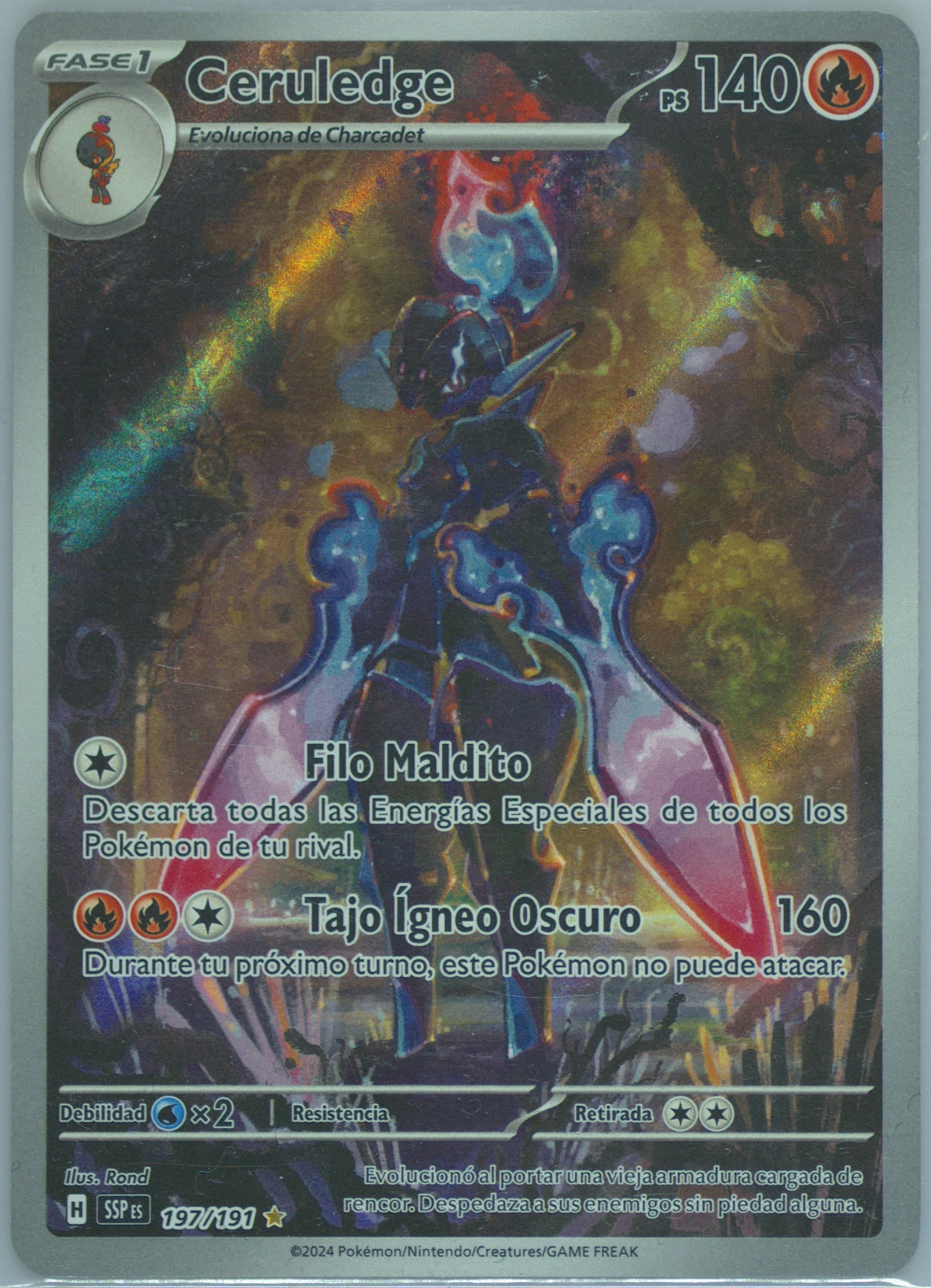 Ceruledge Illustration Rare (197) 2024 Pokemon Spanish Ssp ES-Surging Sparks