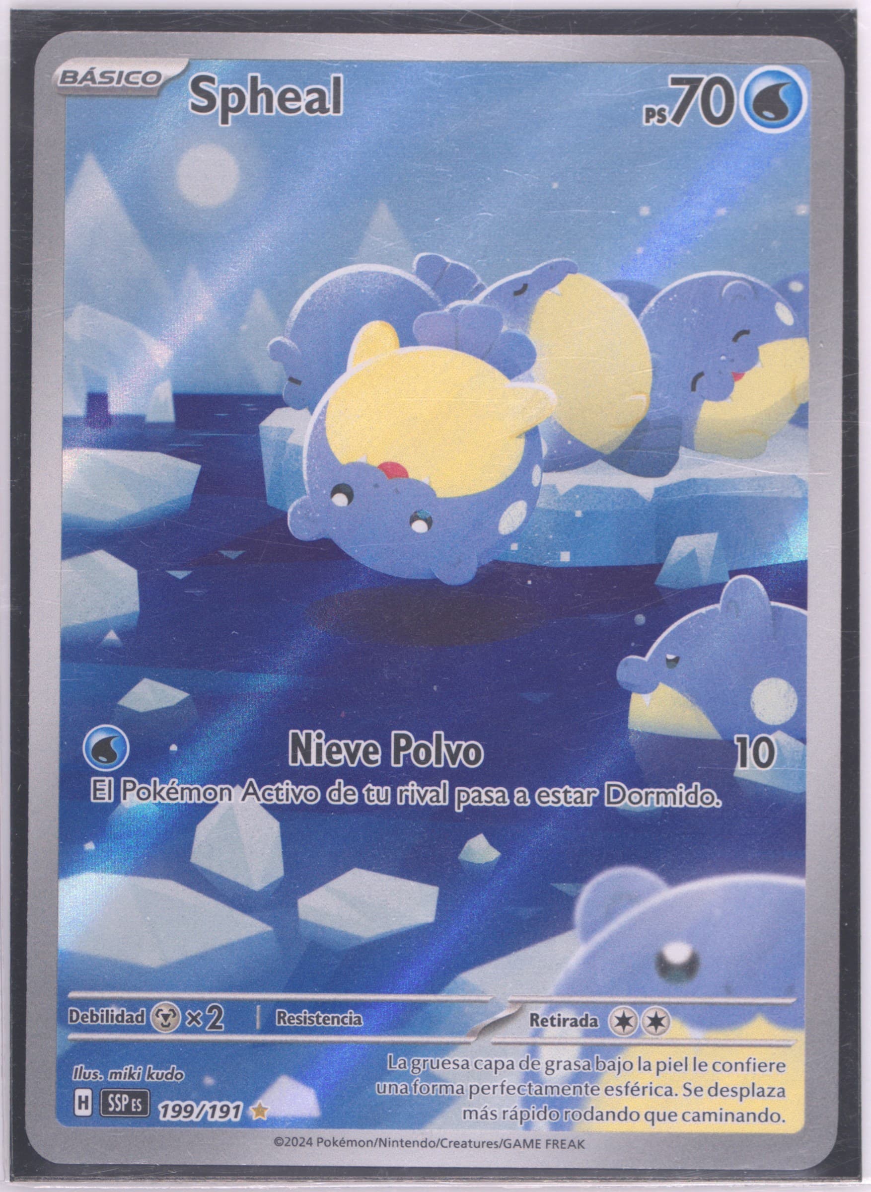 Spheal Illustration Rare (199) 2024 Pokemon Spanish Ssp ES-Surging Sparks