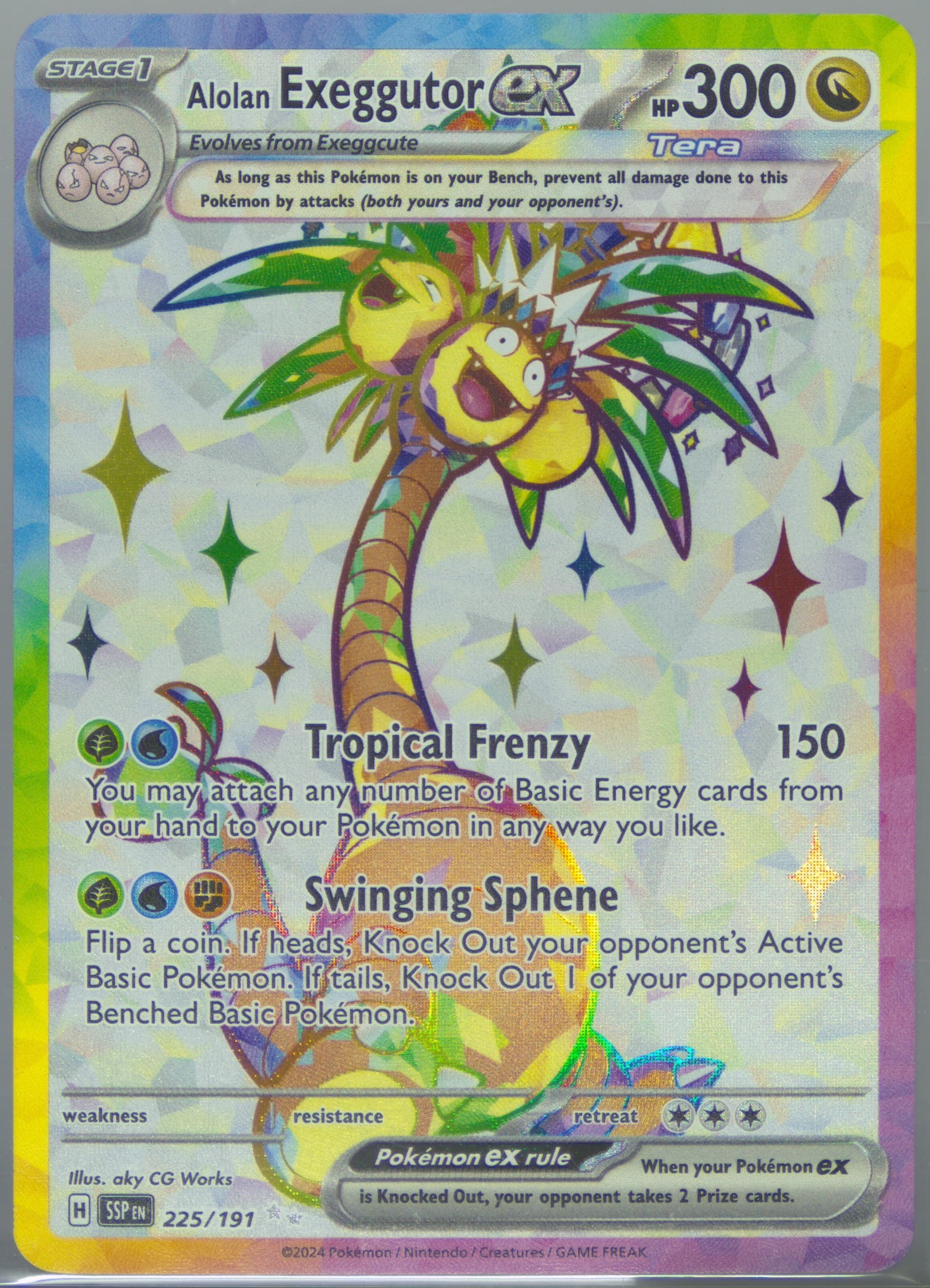 Alolan Exeggutor EX Ultra Rare (225) 2024 Pokemon Spanish Ssp ES-Surging Sparks