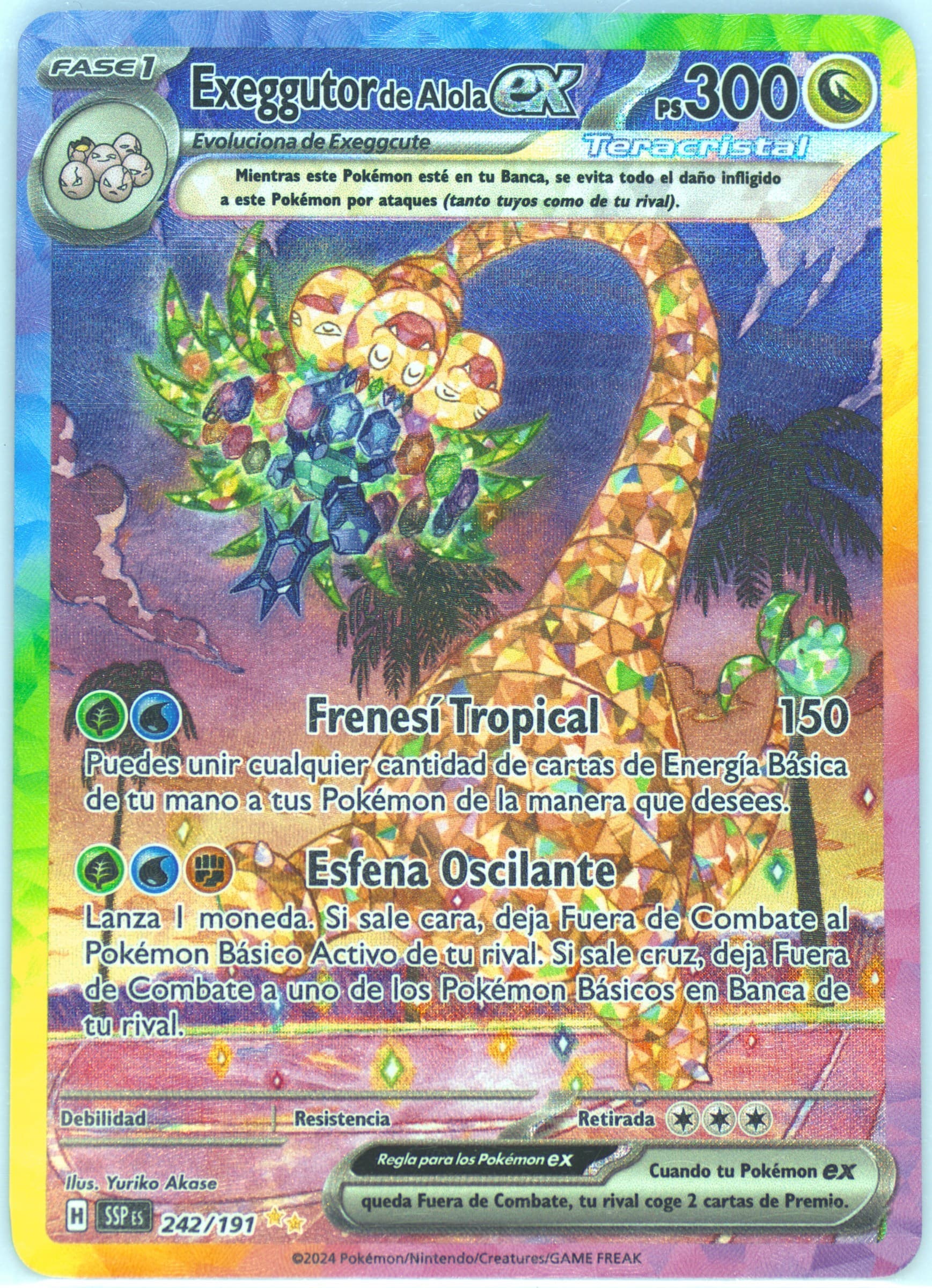 Alolan Exeggutor EX Special Illustration Rare (242) 2024 Pokemon Spanish Ssp ES-Surging Sparks