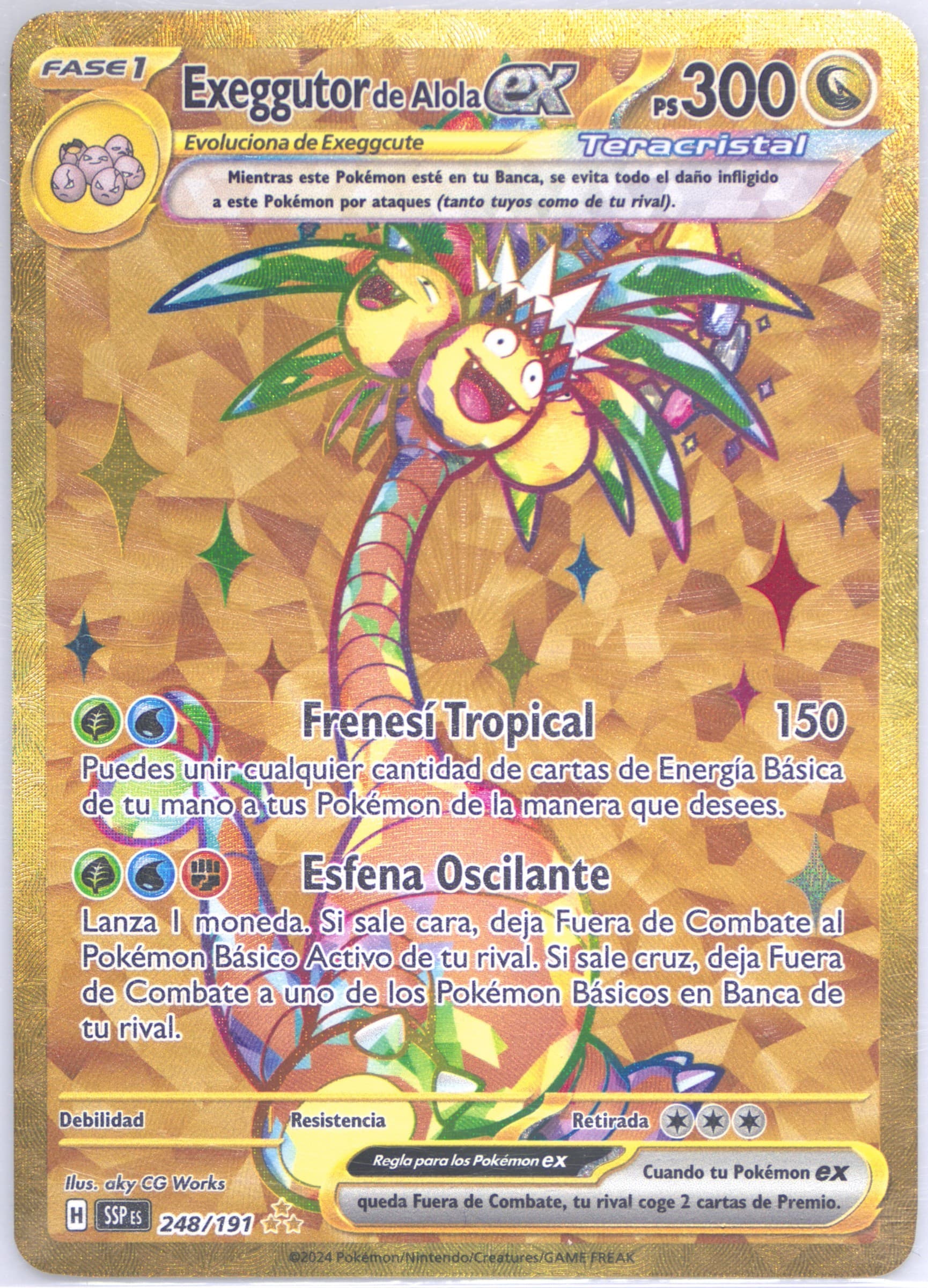 Alolan Exeggutor EX Hyper Rare (248) 2024 Pokemon Spanish Ssp ES-Surging Sparks