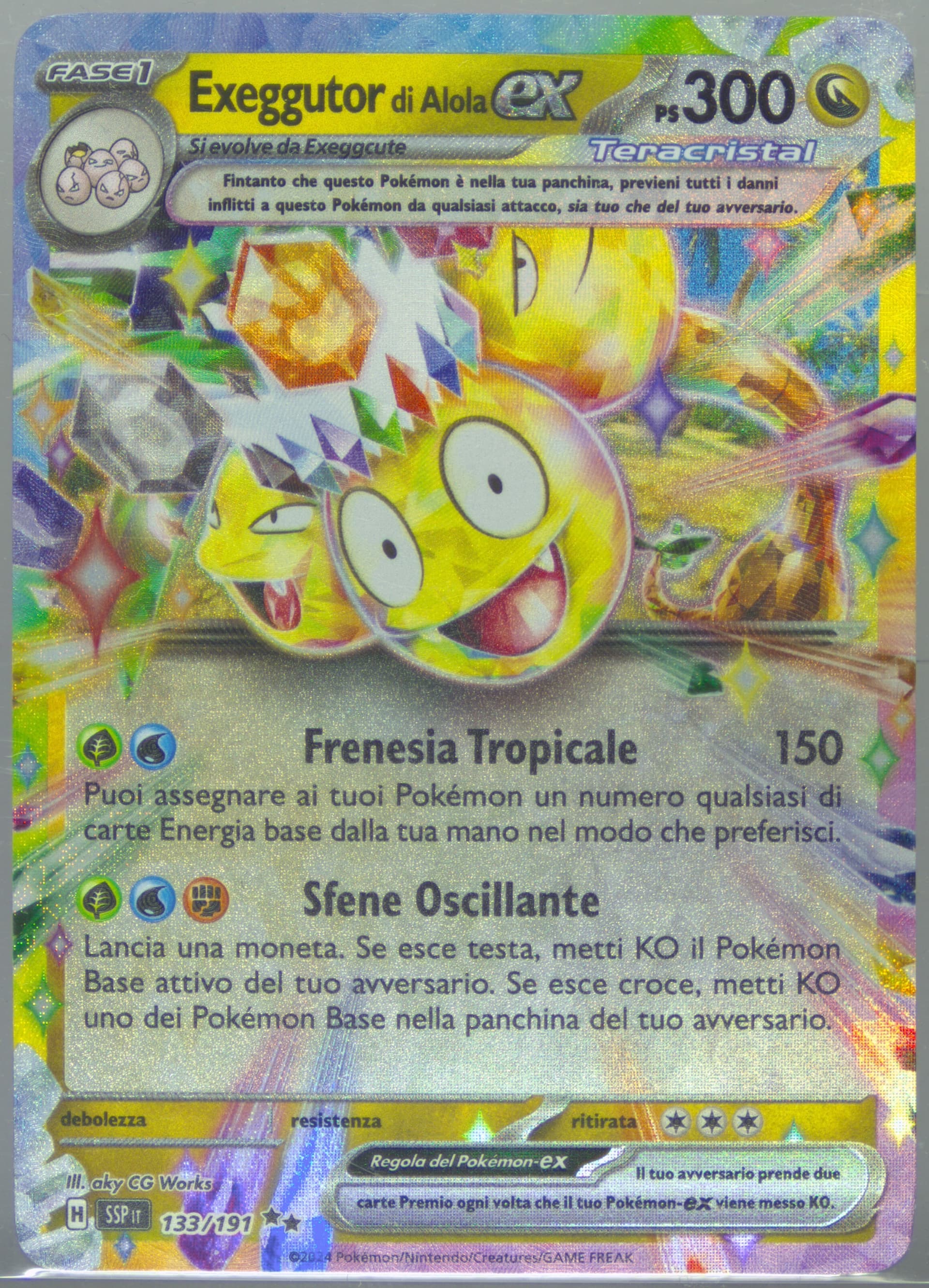 Alolan Exeggutor EX (133) 2024 Pokemon Italian Ssp It-Surging Sparks
