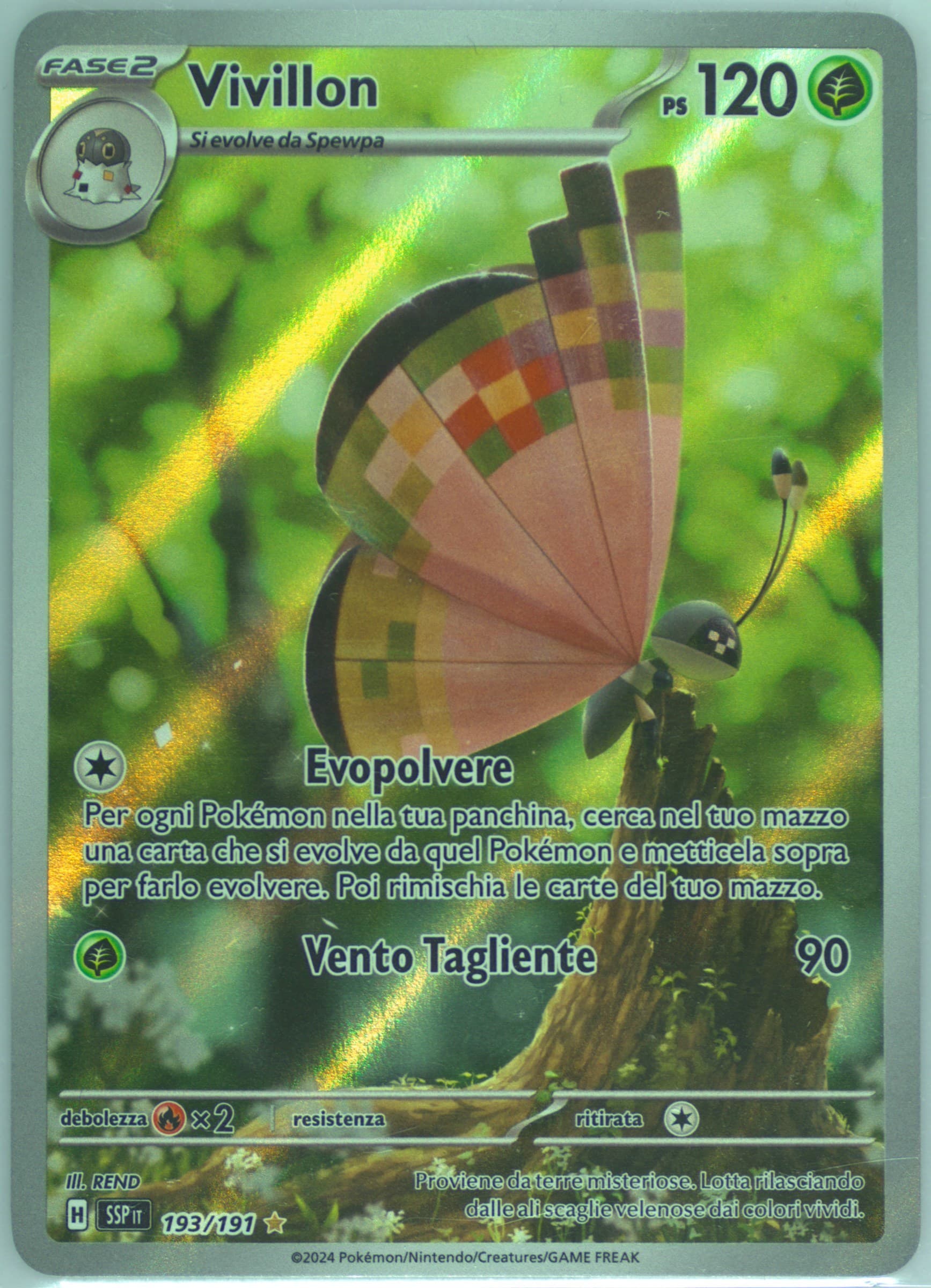 Vivillon Illustration Rare (193) 2024 Pokemon Italian Ssp It-Surging Sparks