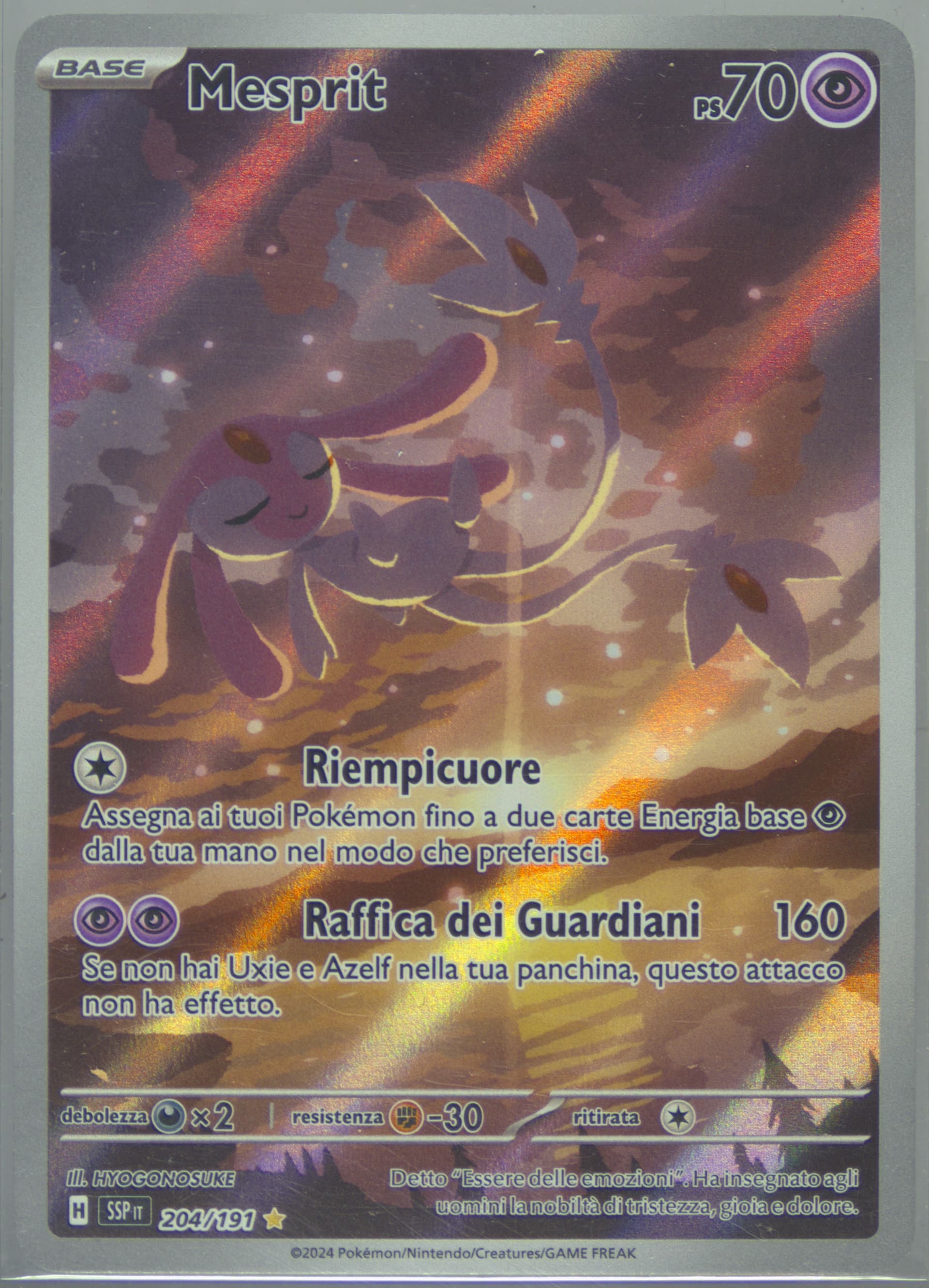 Mesprit Illustration Rare (204) 2024 Pokemon Italian Ssp It-Surging Sparks