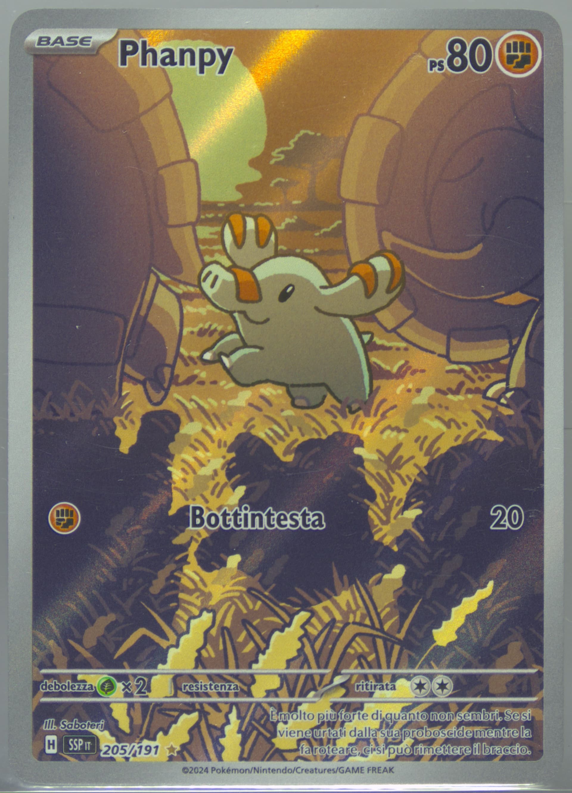 Phanpy Illustration Rare (205) 2024 Pokemon Italian Ssp It-Surging Sparks