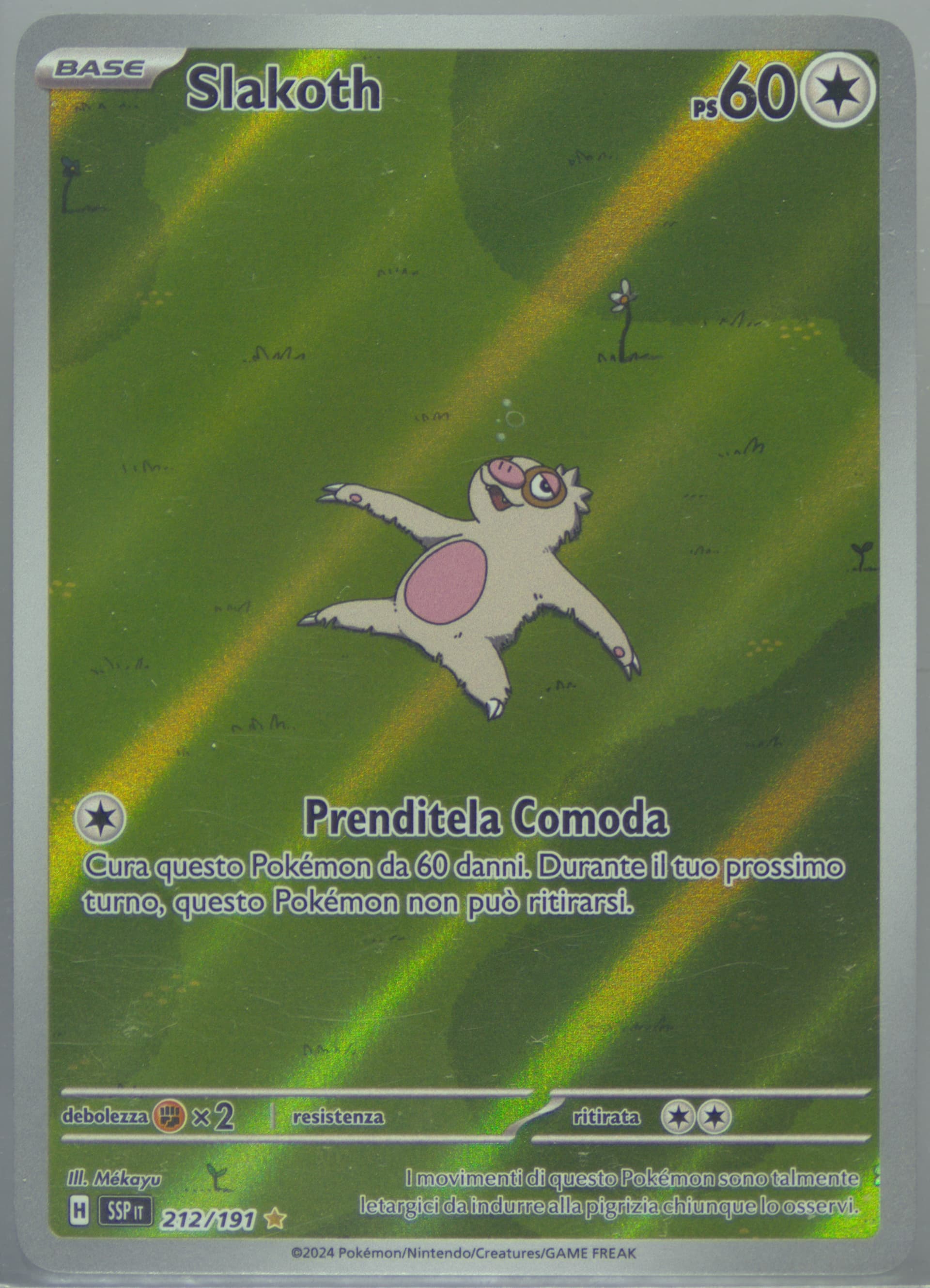 Slakoth Illustration Rare (212) 2024 Pokemon Italian Ssp It-Surging Sparks