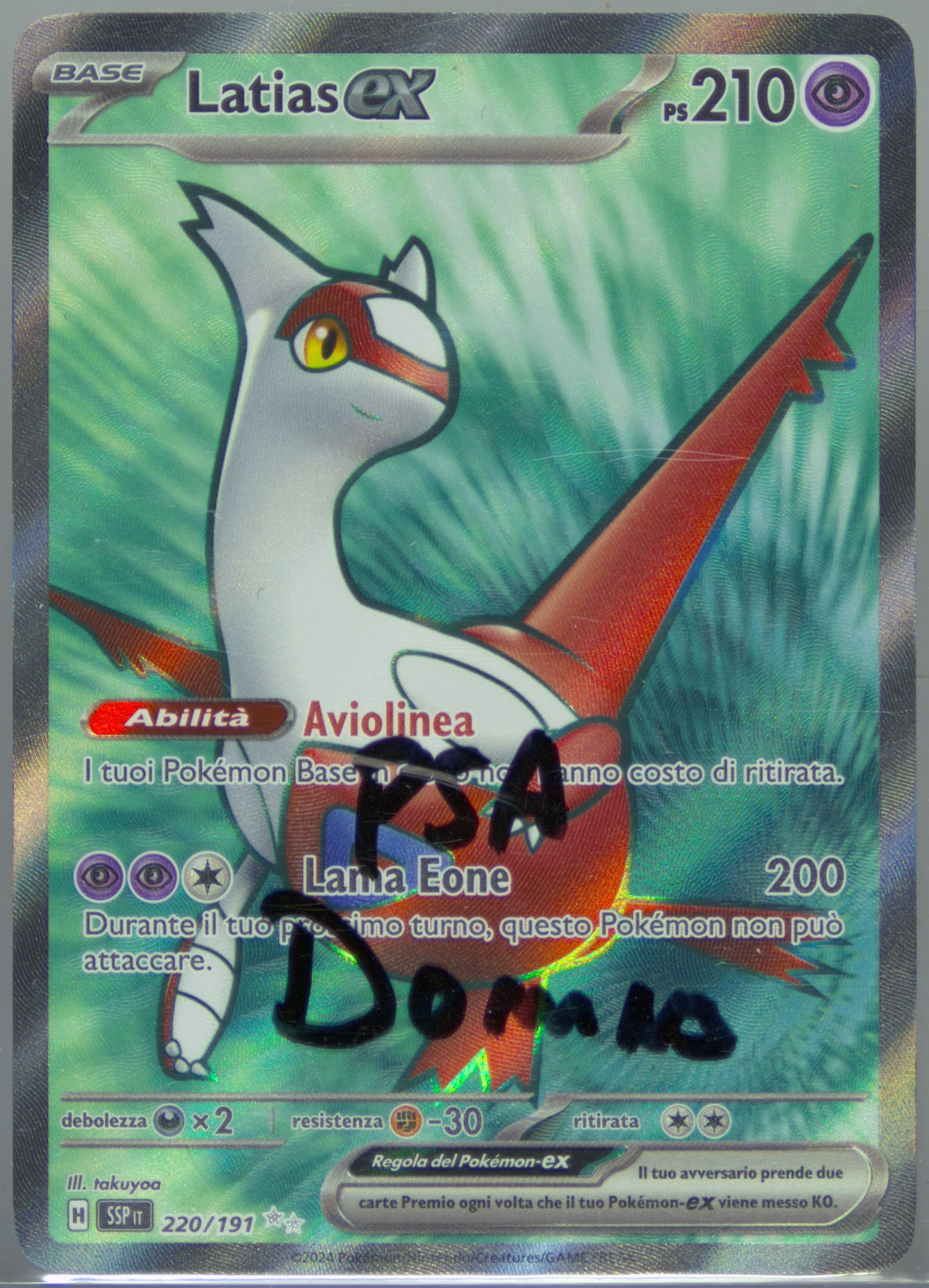 Latias EX Ultra Rare (220) 2024 Pokemon Italian Ssp It-Surging Sparks